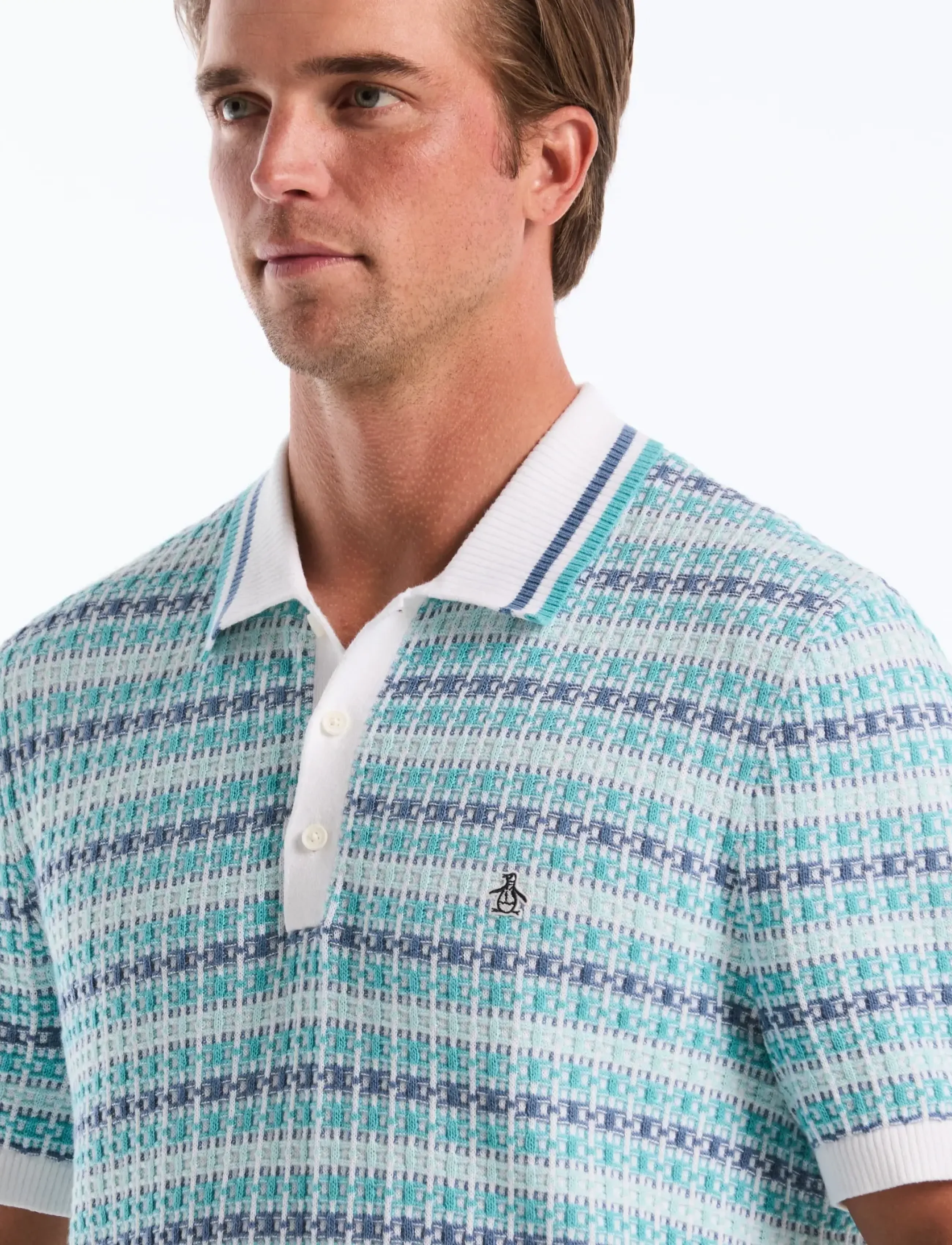 Original Penguin - 12GG CTTN DECO TXT J - polostrik - bright white - 4