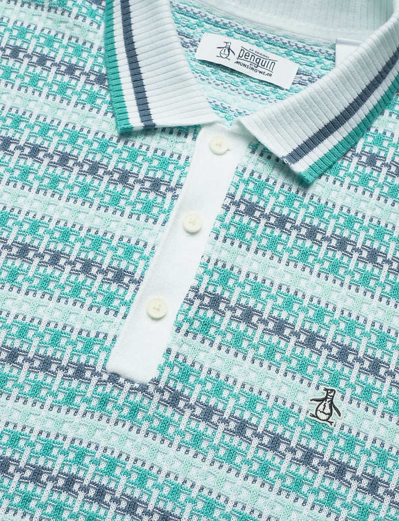 Original Penguin - 12GG CTTN DECO TXT J - gestrickte polohemden - bright white - 5
