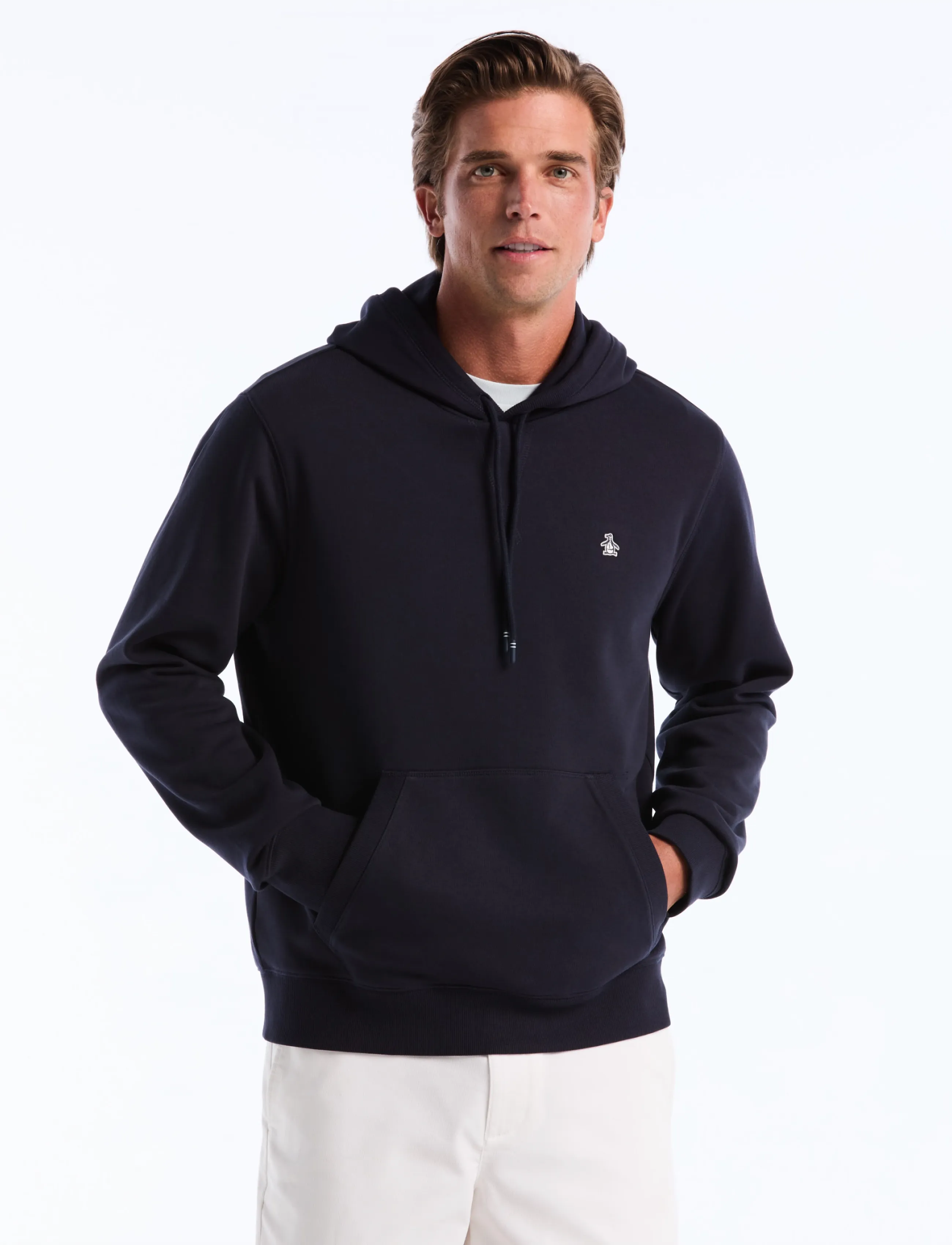 Original Penguin ORG FLC HOODIE STICK - Kapuutsiga pusad - DARK SAPPHIRE / navy