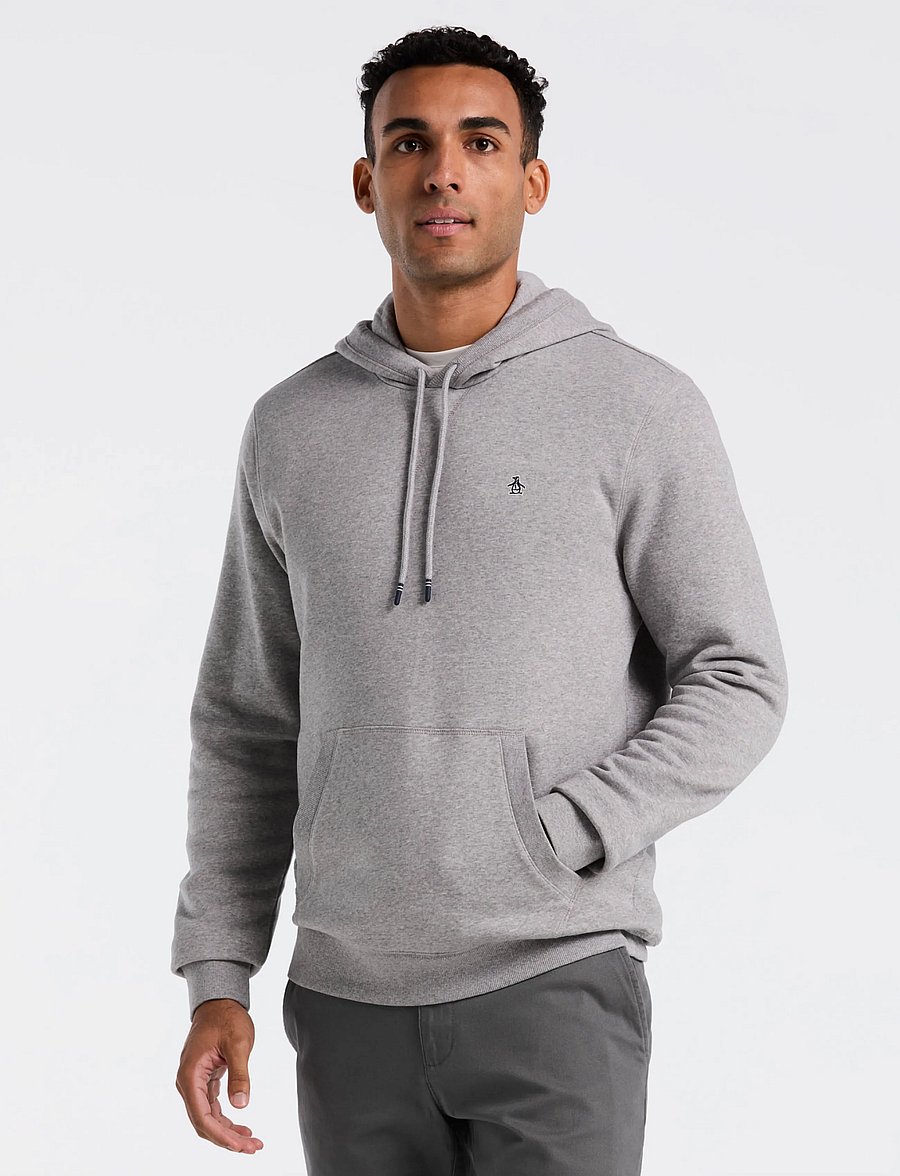 Original Penguin - ORG FLC HOODIE STICK - teddy sweaters - rain heather - 0