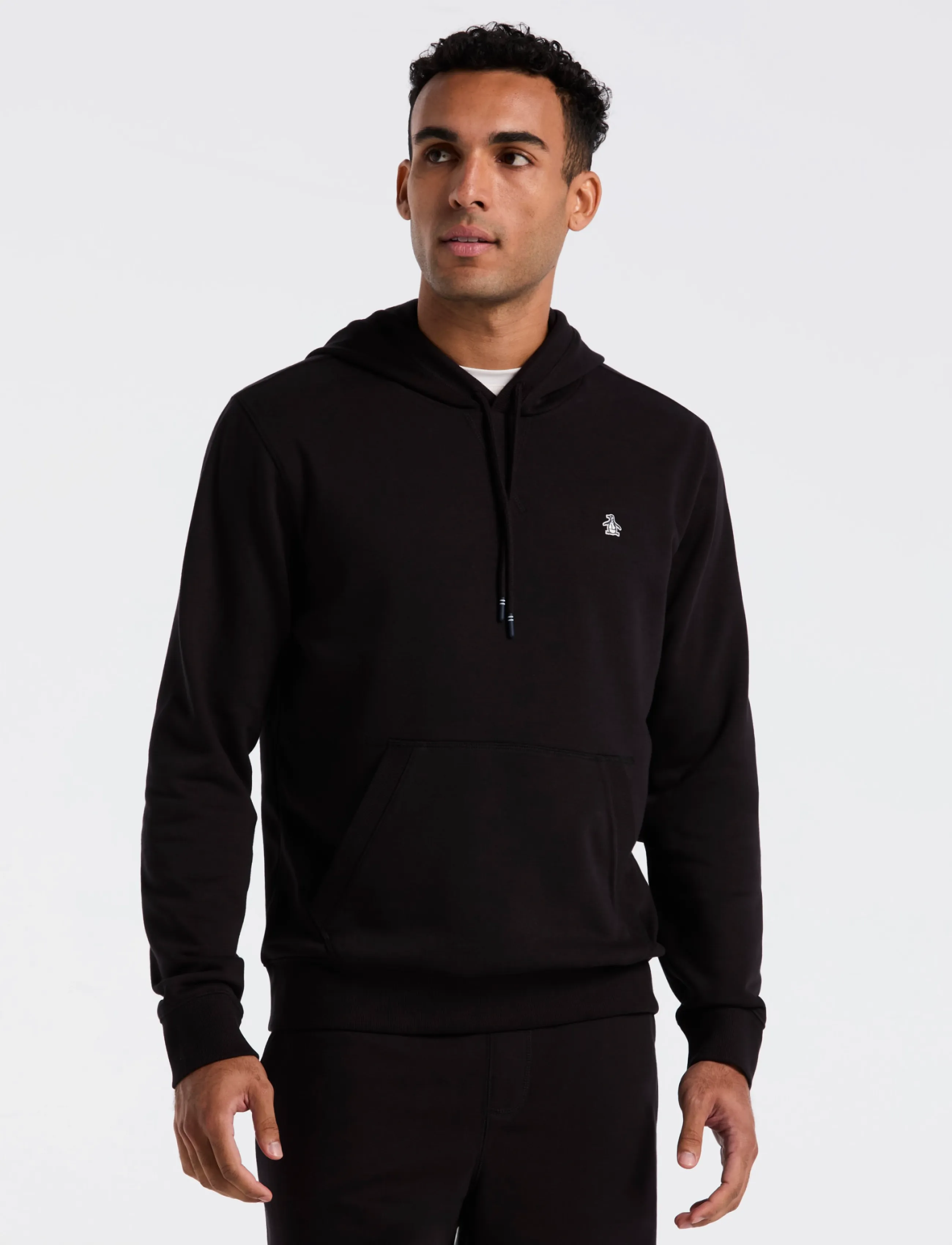Original Penguin ORG FLC HOODIE STICK - Sporta džemperi - TRUE BLACK / black
