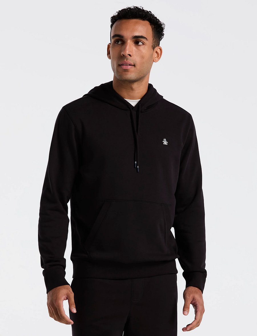 Original Penguin - ORG FLC HOODIE STICK - teddy-pusad - true black - 0