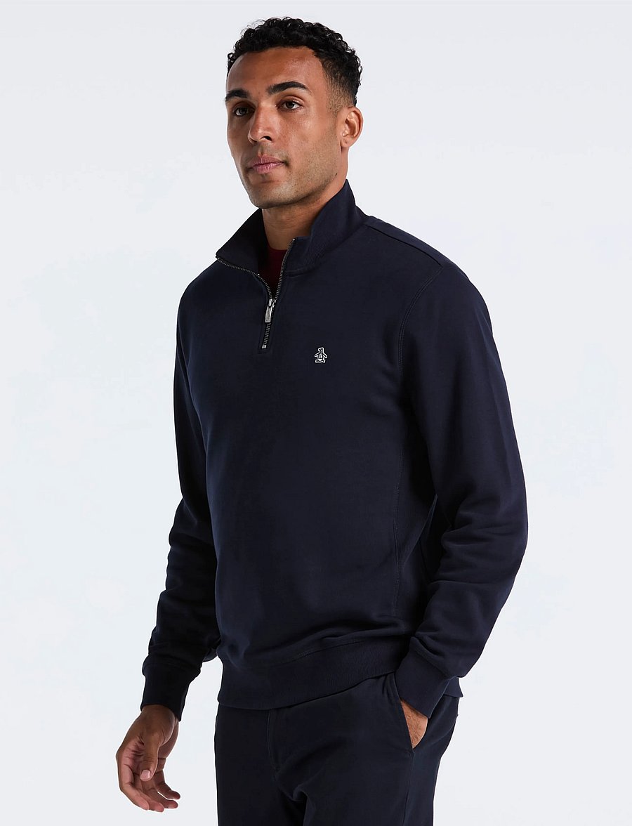Original Penguin - ORG FLC QTR ZIP STIC - teddy sweaters - dark sapphire - 0