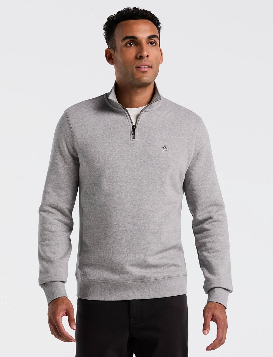 Original Penguin - ORG FLC QTR ZIP STIC - teddytröjor - rain heather - 0