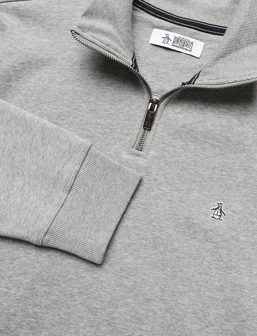 Original Penguin - ORG FLC QTR ZIP STIC - teddytröjor - rain heather - 3