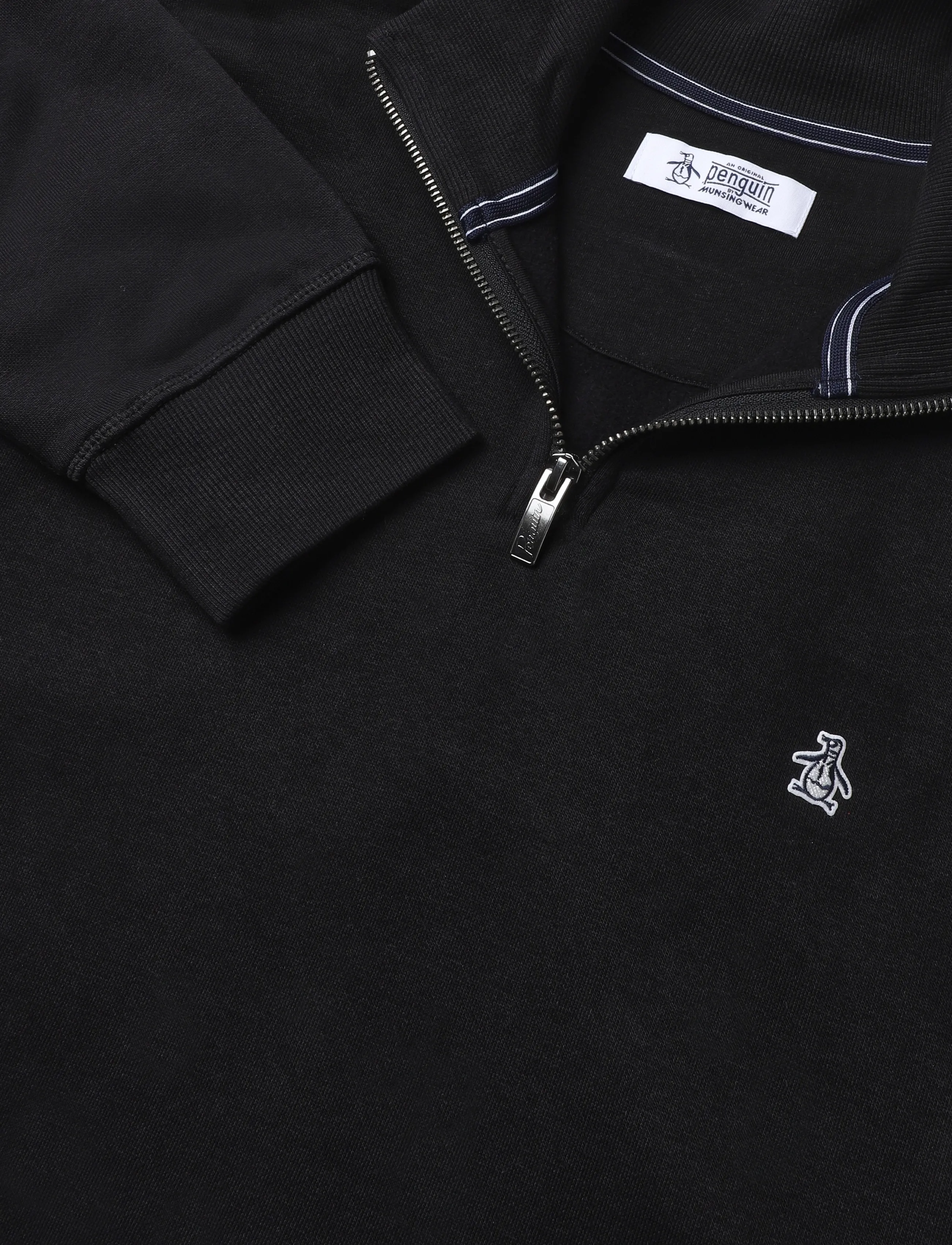 Original Penguin - ORG FLC QTR ZIP STIC - teddy sweaters - true black - 3