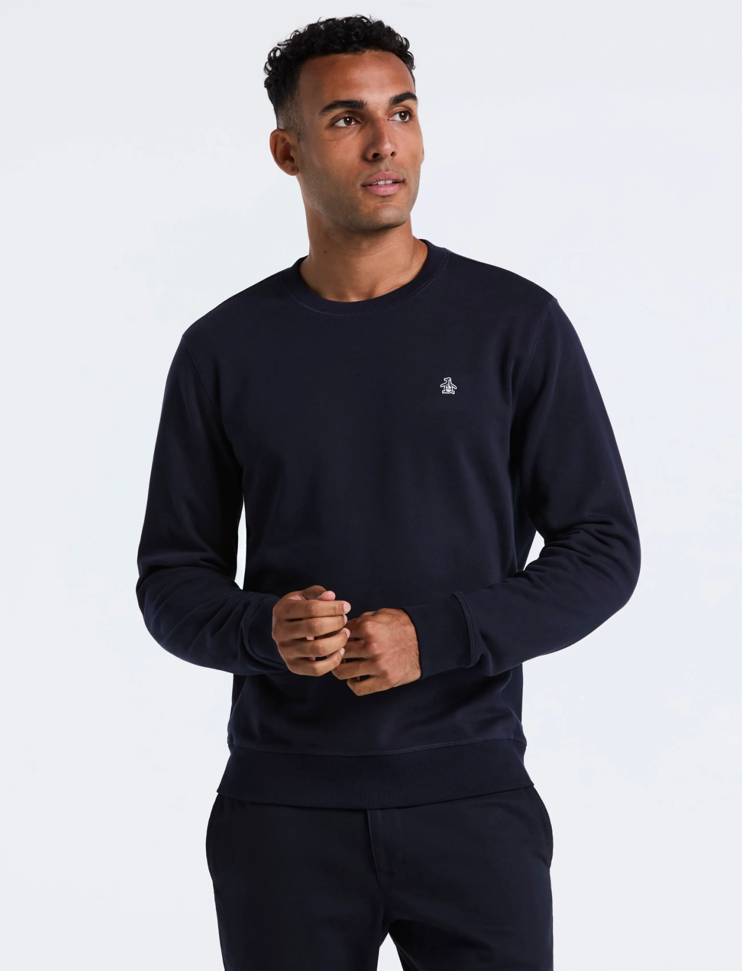 Original Penguin ORG FLC CREWNECK STI - Sweatshirts - DARK SAPPHIRE / navy