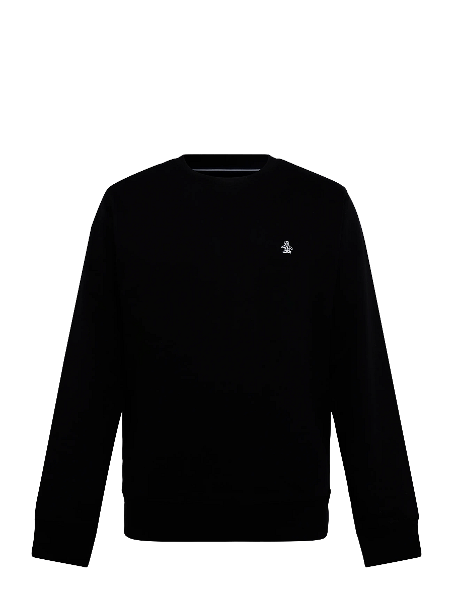 Original Penguin - ORG FLC CREWNECK STI - teddy sweaters - true black - 1