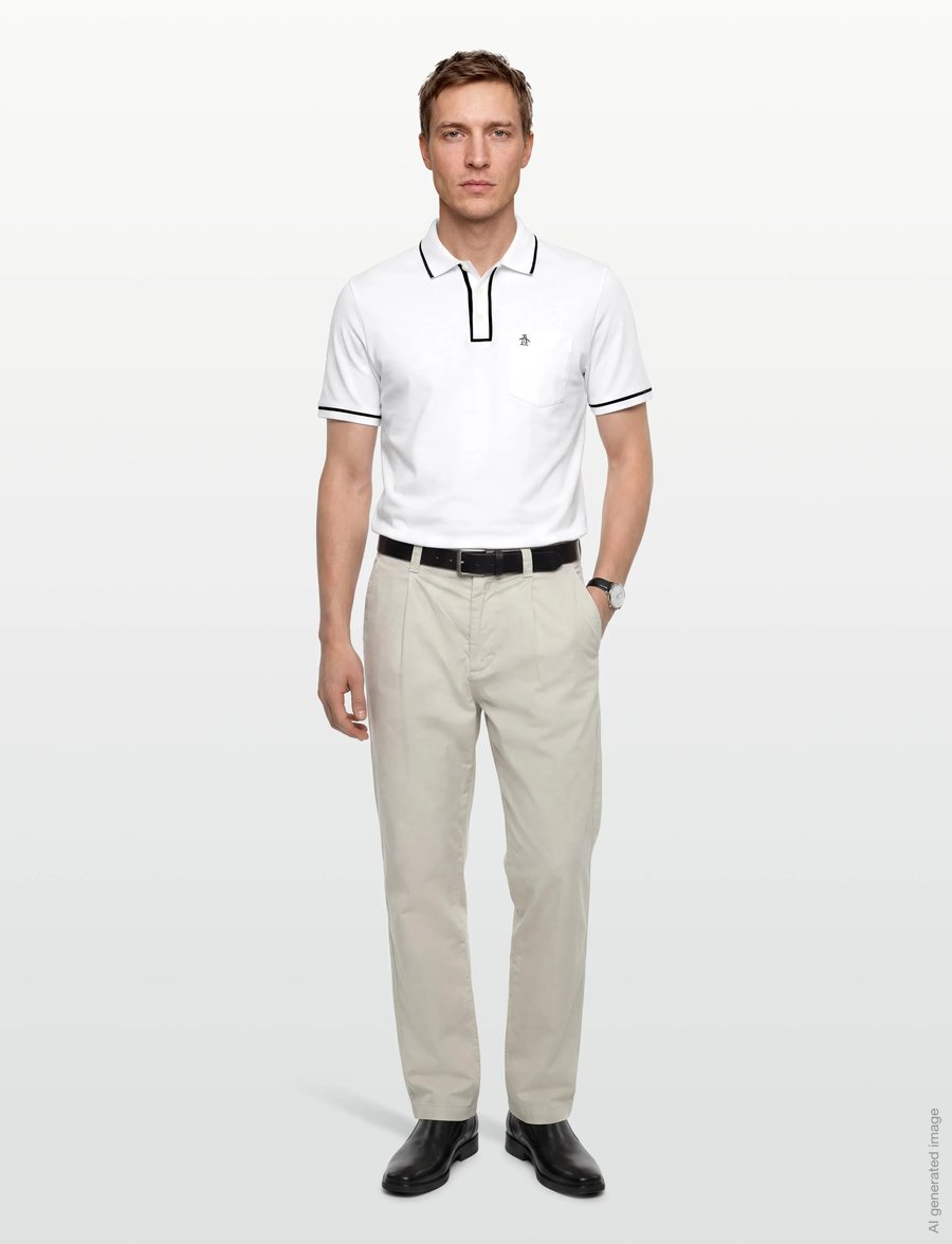 Original Penguin - EARL TNCL PIQ STICKE - kurzärmelig - bright white - 0