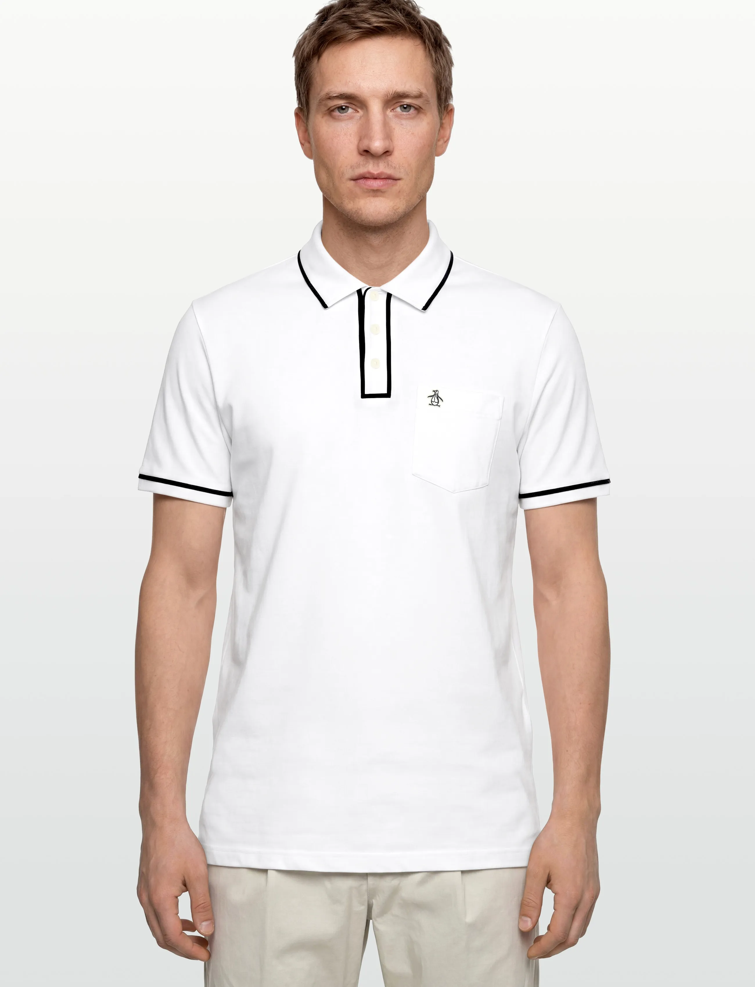 Original Penguin - EARL TNCL PIQ STICKE - kurzärmelig - bright white - 3