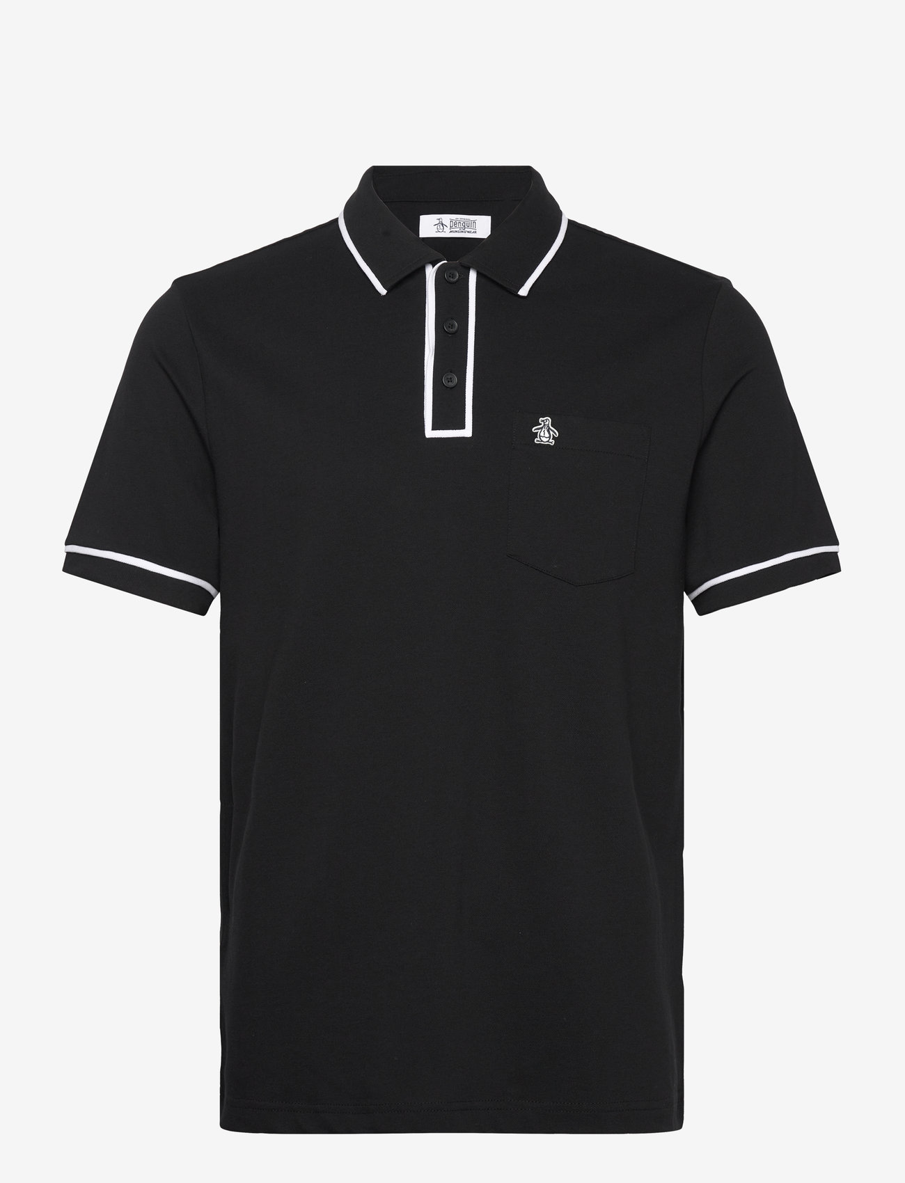 Original Penguin - EARL TNCL PIQ STICKE - polo krekli ar īsām piedurknēm - true black - 0