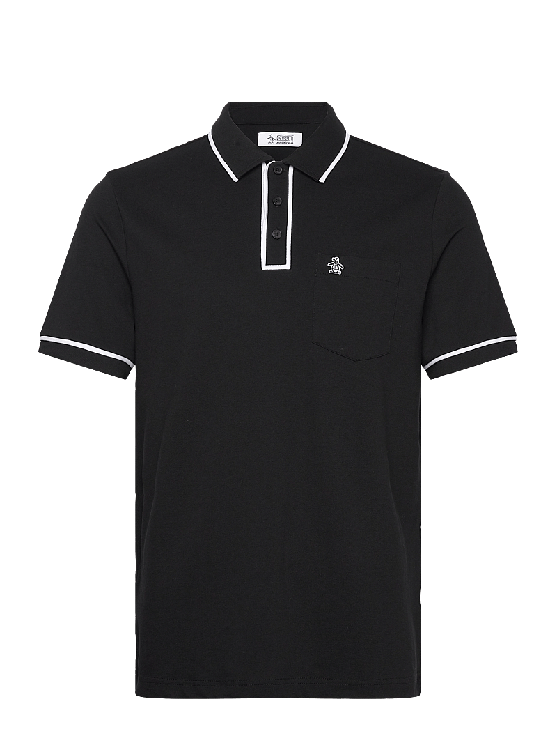 Original Penguin - EARL TNCL PIQ STICKE - polo krekli ar īsām piedurknēm - true black - 0