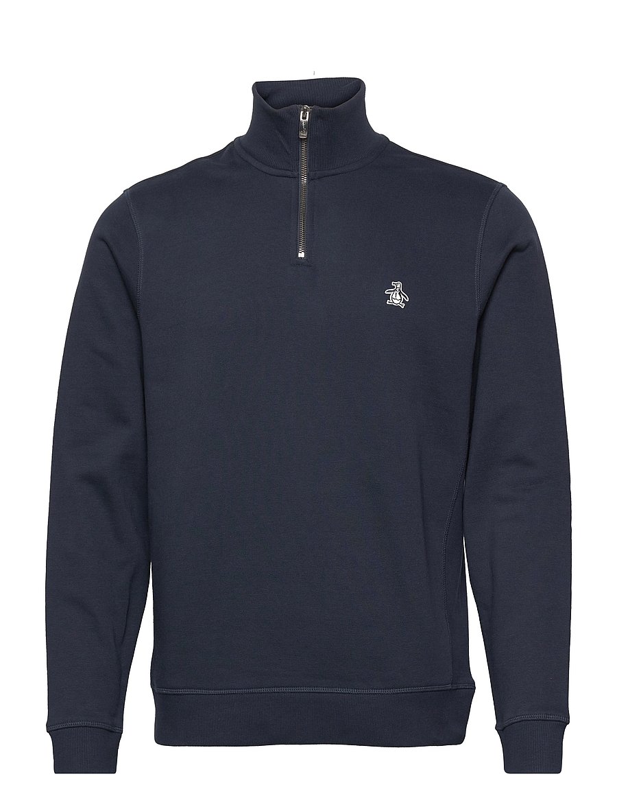 Original Penguin - L/S FLEECE QUARTER Z - teddy sweaters - dark sapphire - 0