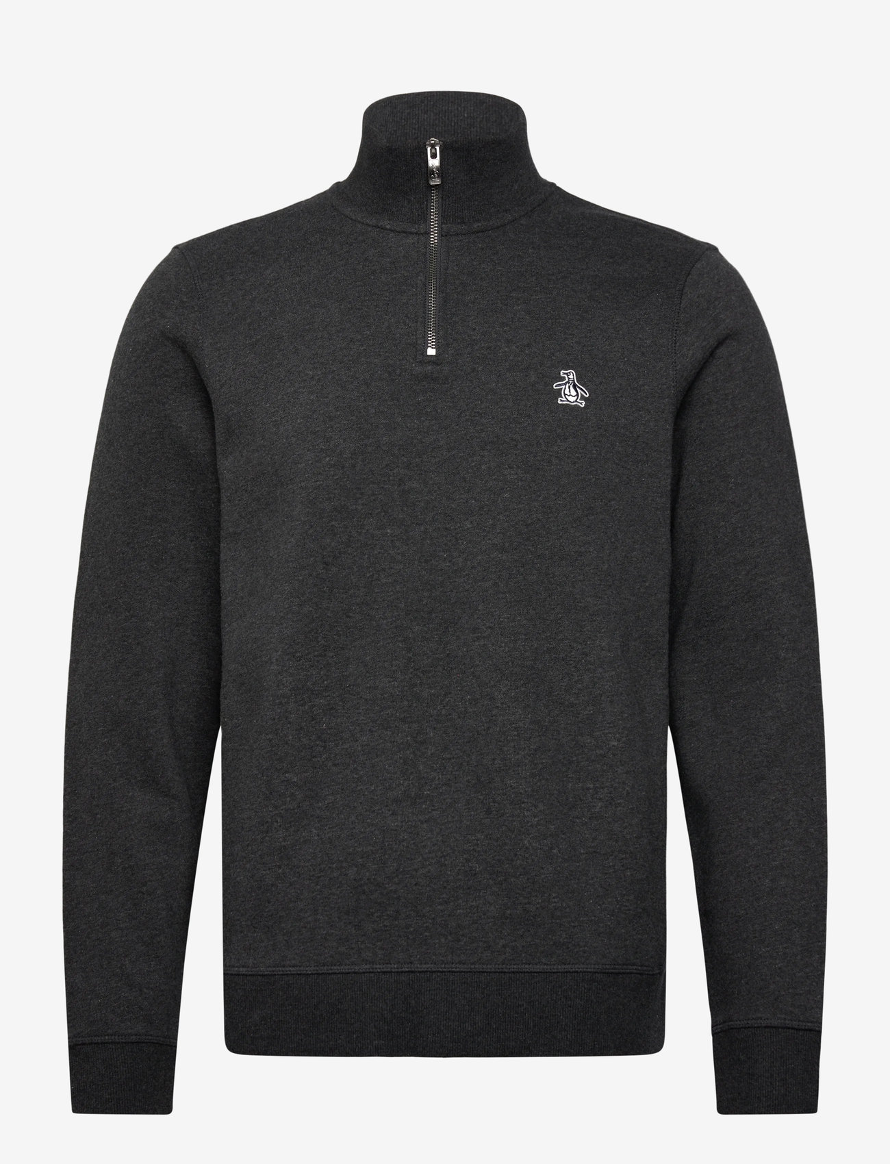 Original Penguin - L/S FLEECE QUARTER Z - fleecetrøjer - dk charcoal heather - 0