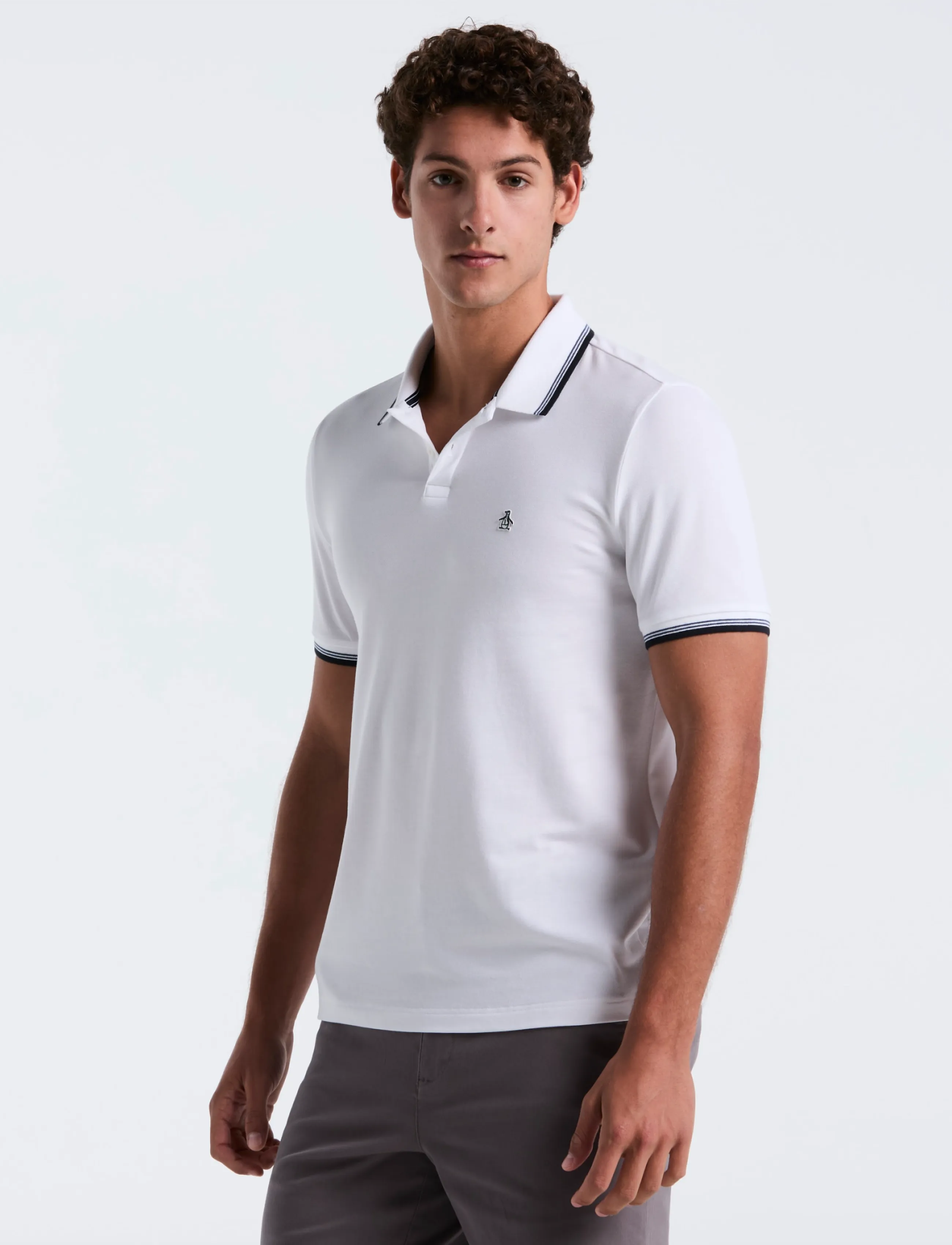 Original Penguin TIPPED POLO TNCL PIQ - Erbjudanden - BRIGHT WHITE / white