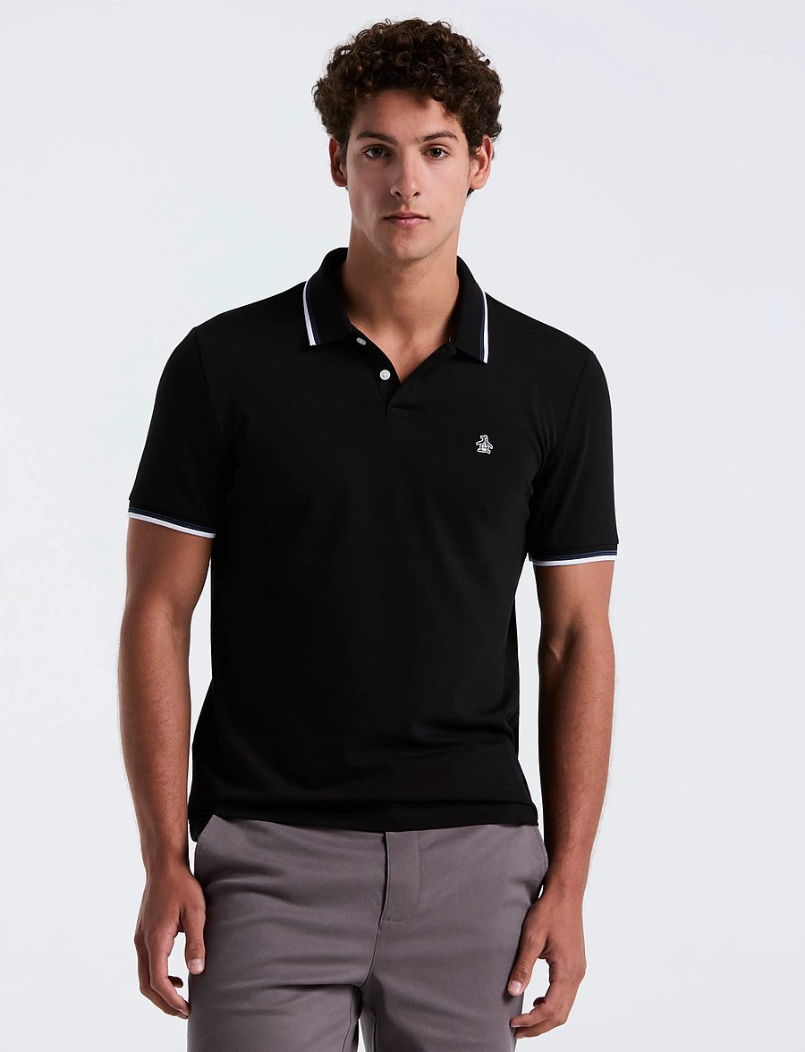 Original Penguin - TIPPED POLO TNCL PIQ - kortærmede poloer - true black - 0