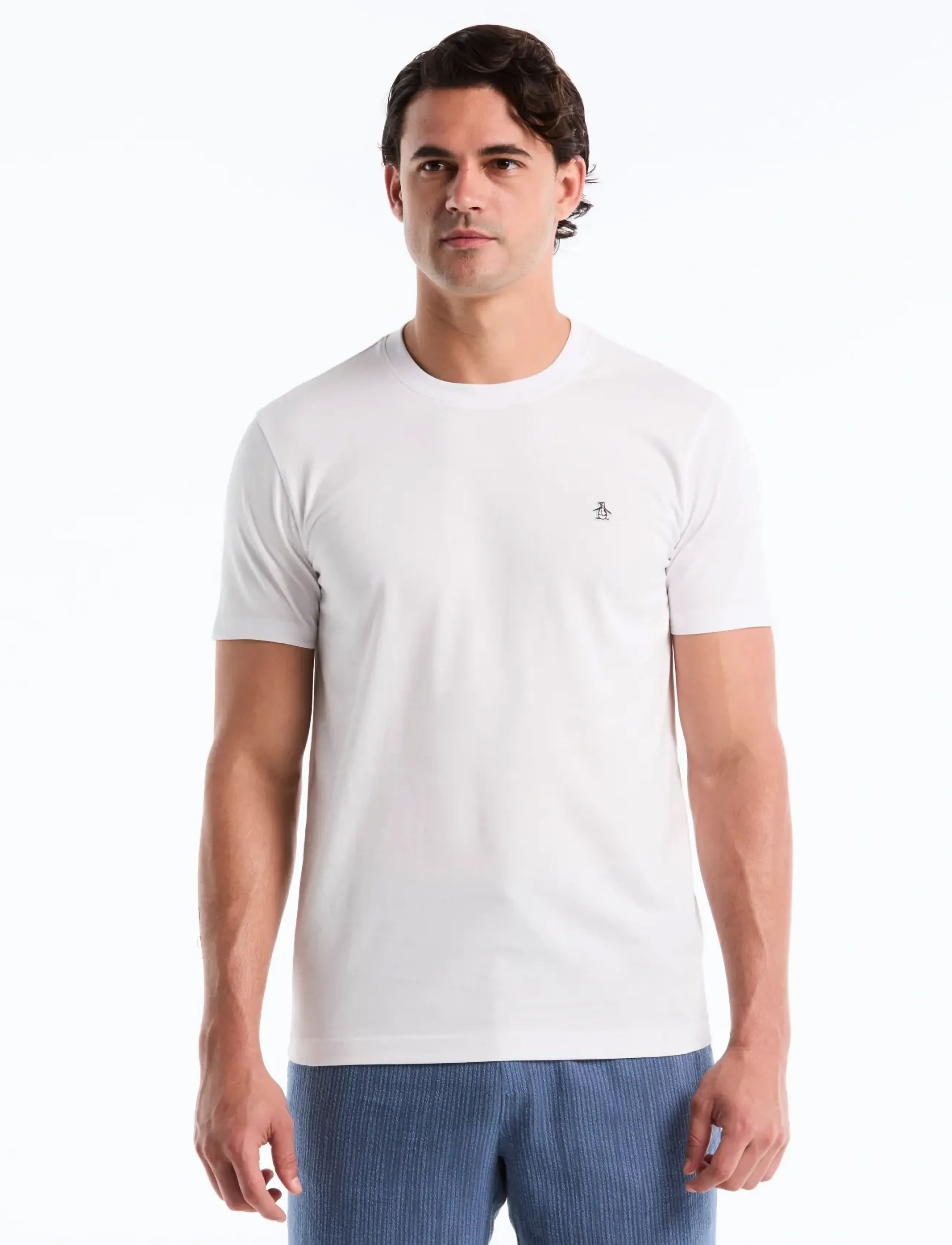 Original Penguin Cont Pin Point Sml S, Mænd, Rundhals T-Shirt, Hvid, Str: XXL