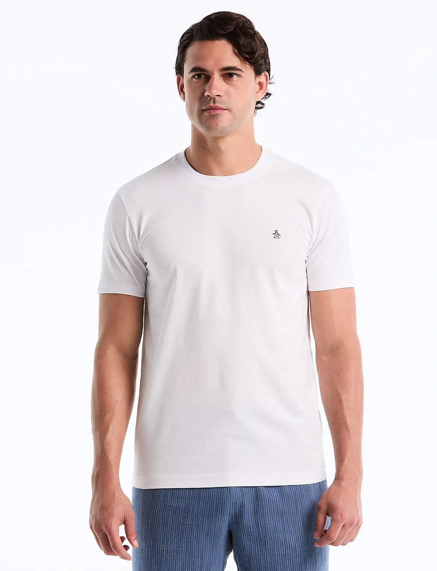 Original Penguin - CONT PIN POINT SML S - lühikeste varrukatega t-särgid - bright white - 0