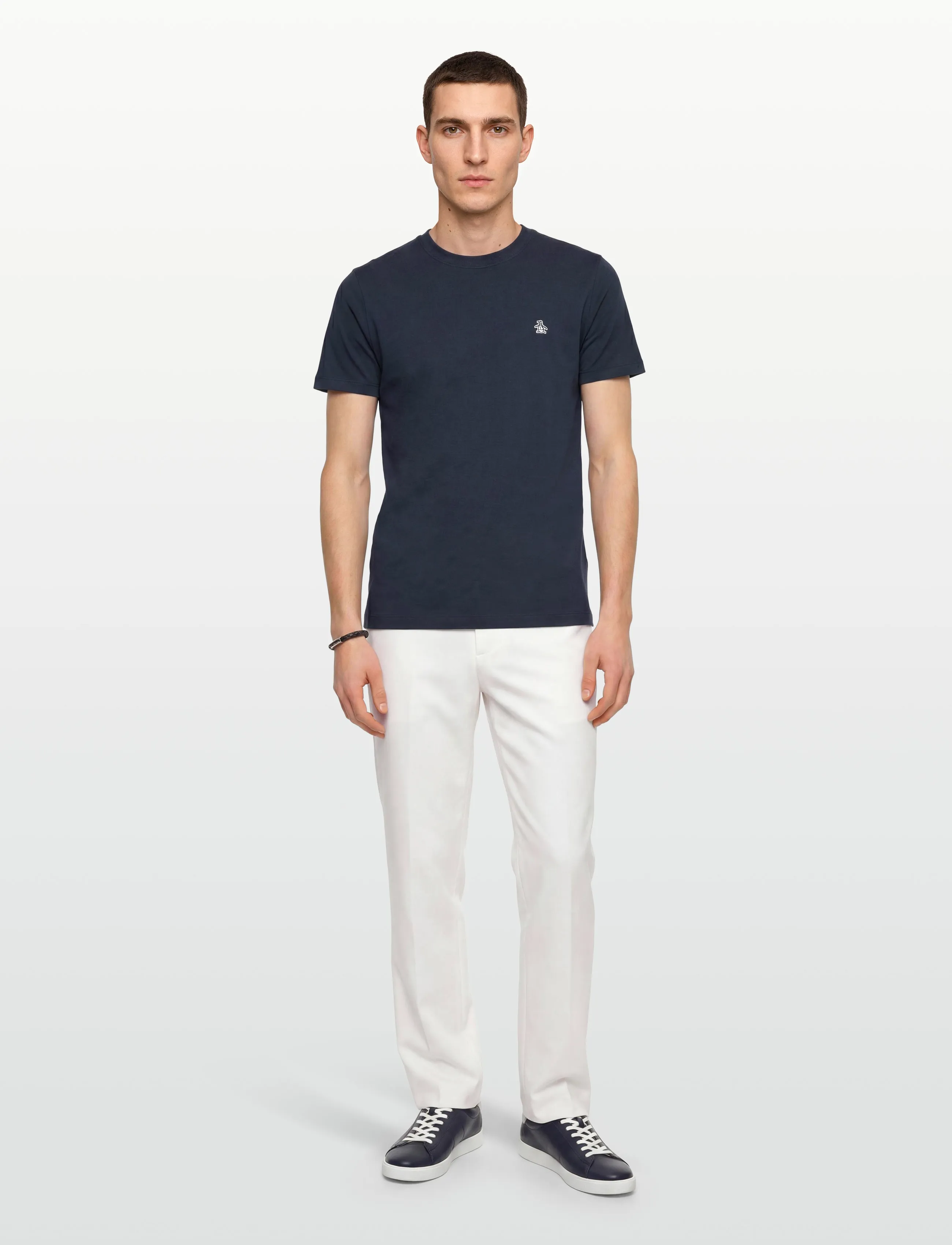 Original Penguin Cont Pin Point Sml S, Mænd, Rundhals T-Shirt, Navy, Str: M
