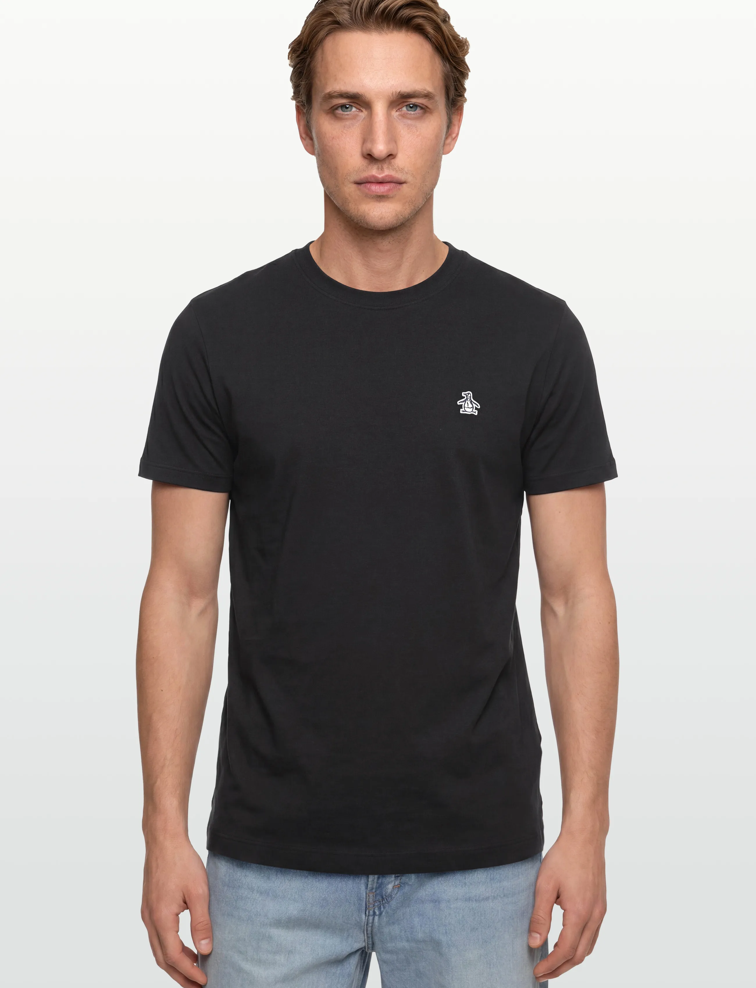 Original Penguin - CONT PIN POINT SML S - kurzärmelige t-shirts - true black - 3