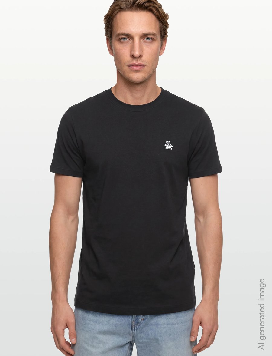 Original Penguin - CONT PIN POINT SML S - kurzärmelige t-shirts - true black - 3