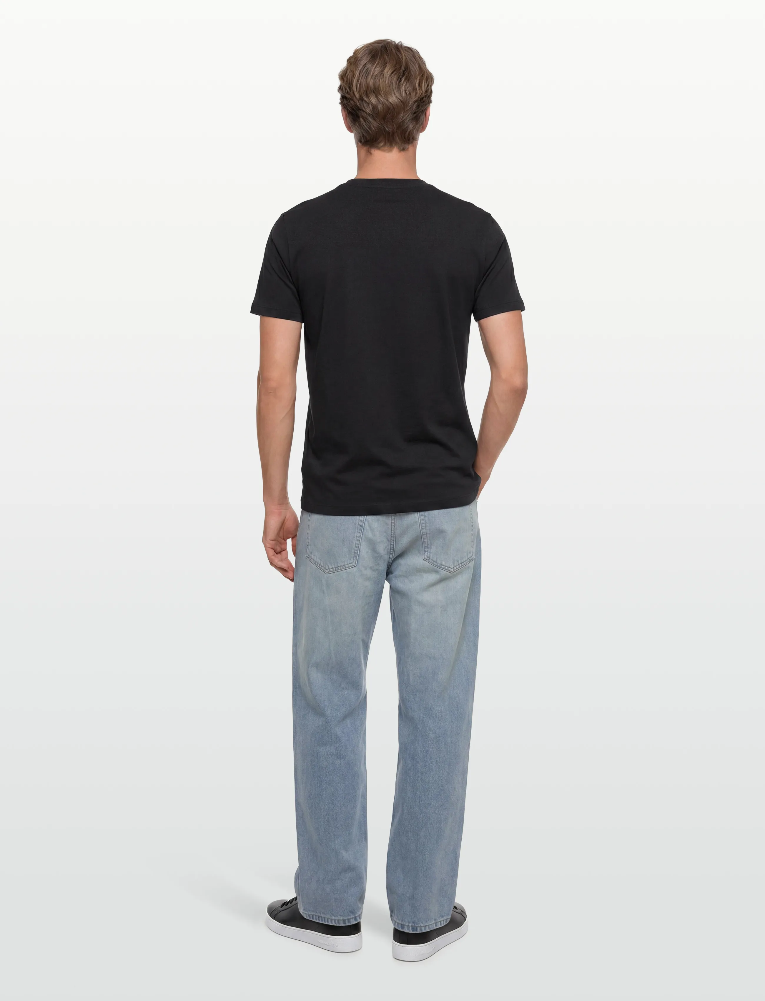 Original Penguin - CONT PIN POINT SML S - kurzärmelige t-shirts - true black - 4
