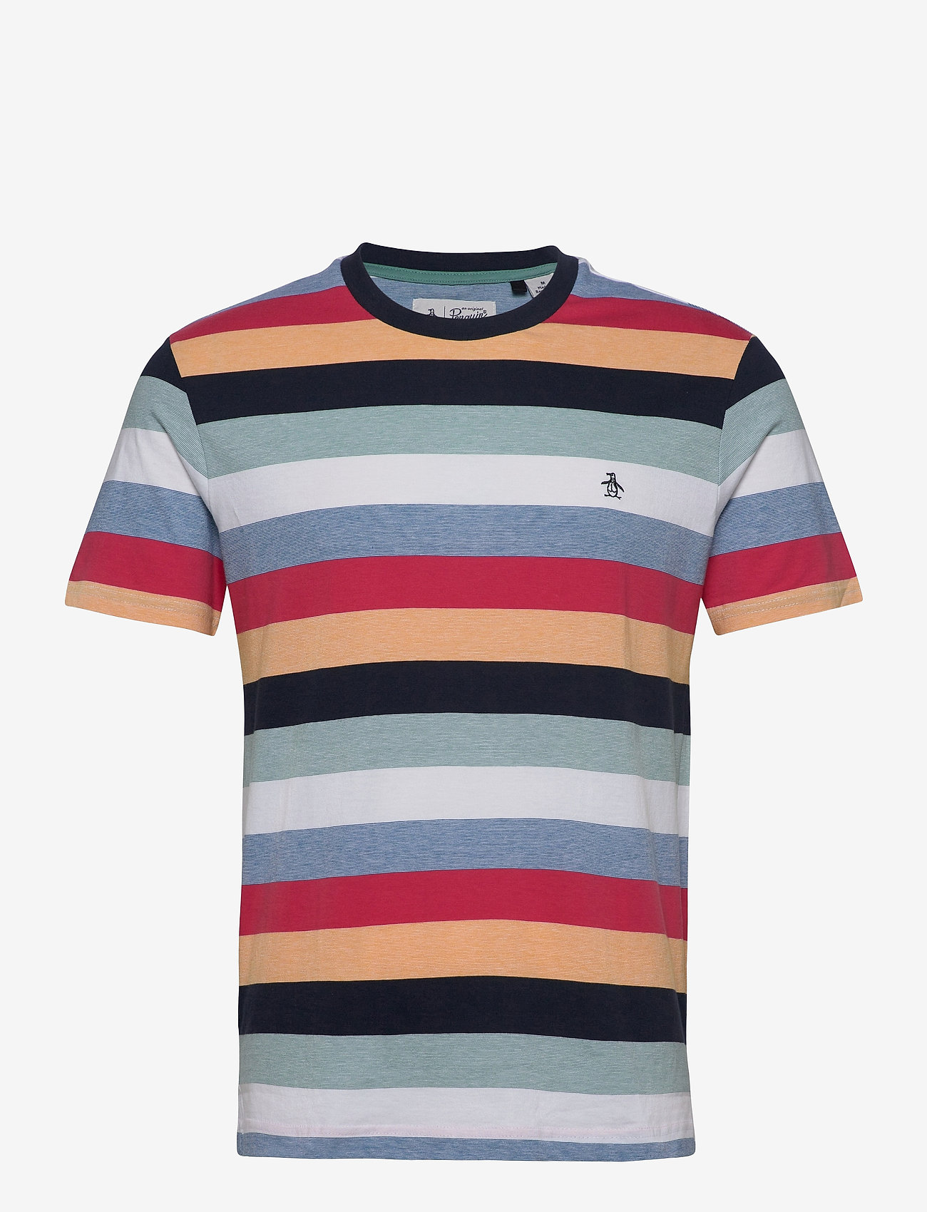 Original Penguin - MULTI COLOUR STRIPE RINGER T-SHIRT - dark sapphire - 0