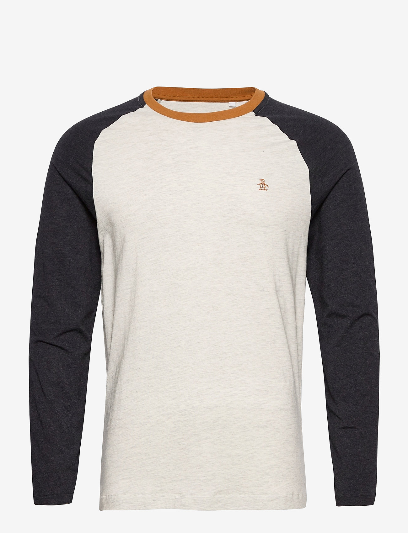 Original Penguin - LONG SLEEVED RAGLAN RINGER T-SHIRT - light grey melange - 0