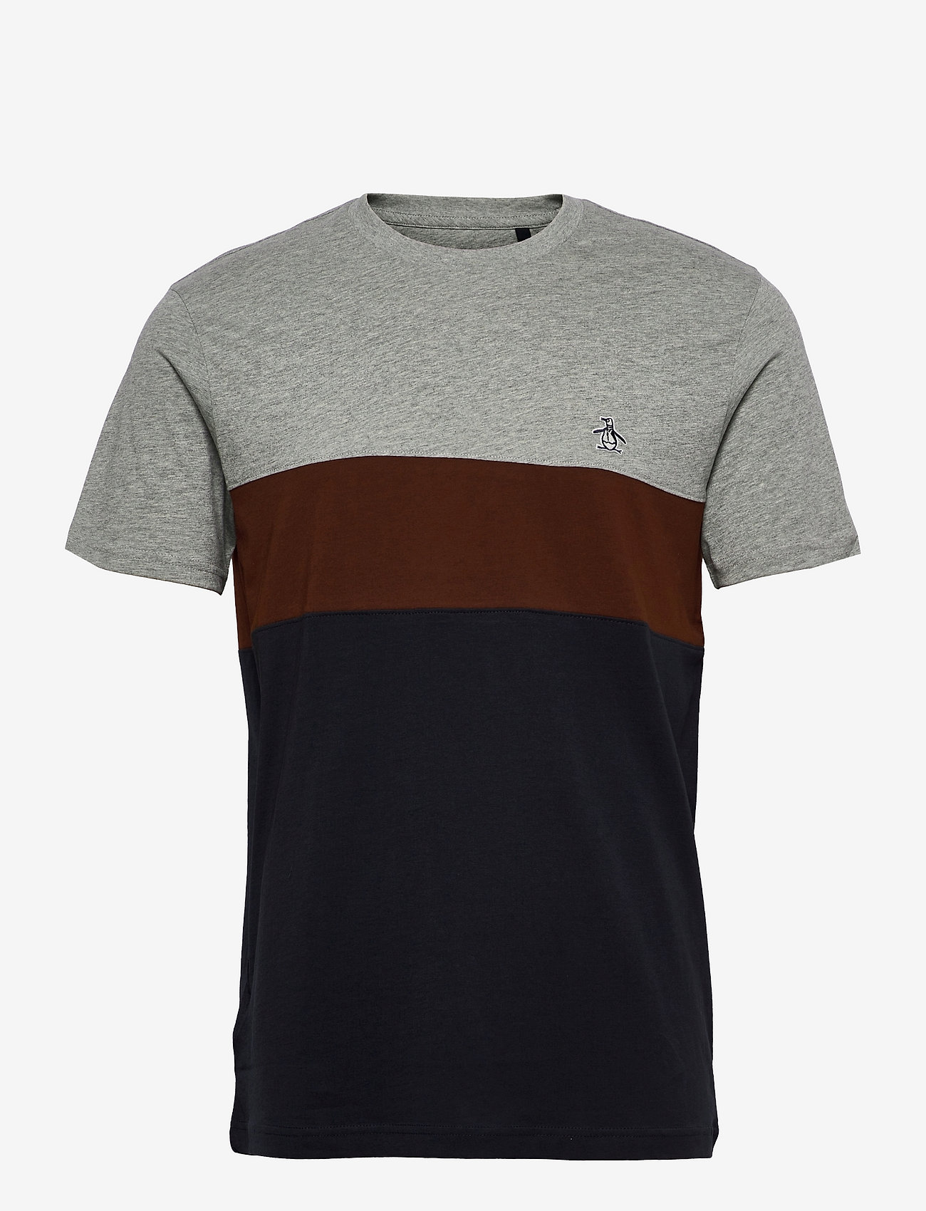 Original Penguin - SS COLORBLOCK TEE - rain heather - 0