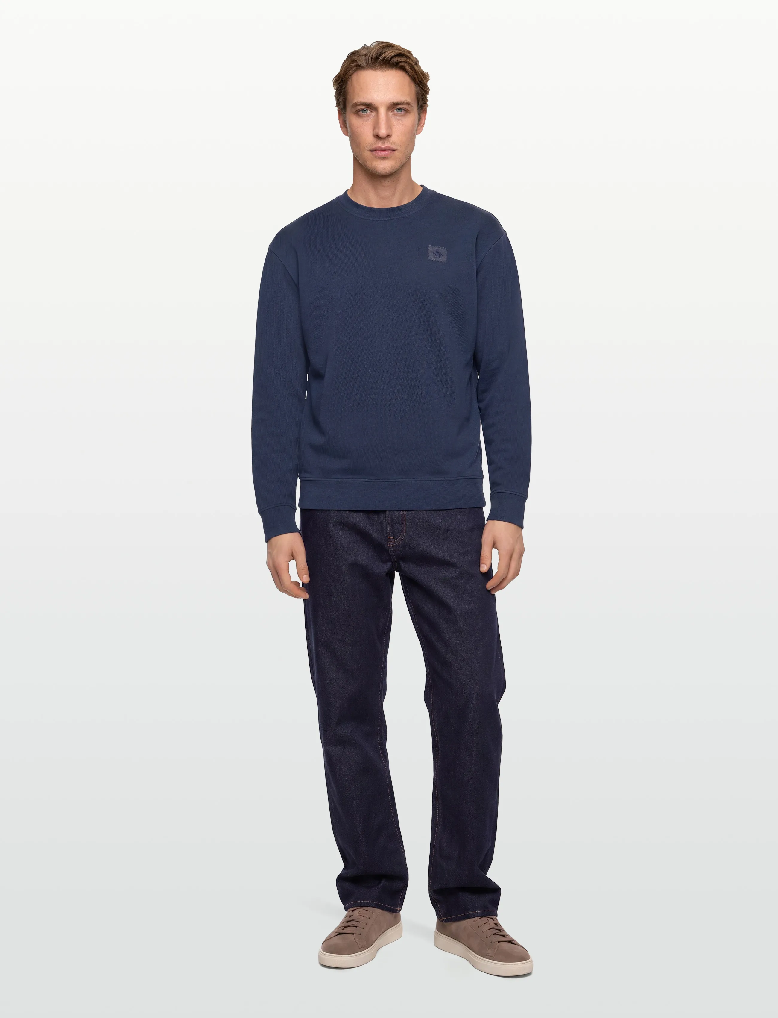 Original Penguin G/D Loop Back Terry, Mænd, Sweatshirt, Navy, Str: S
