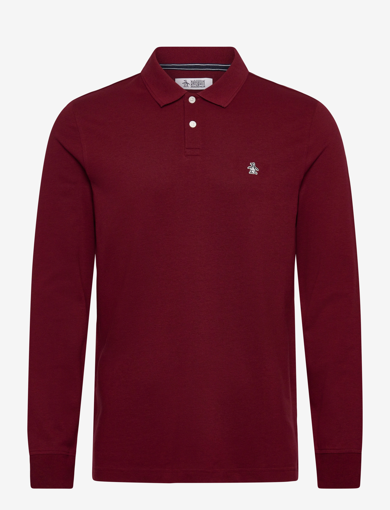 Original Penguin - LS CTTN TNCL PIQ POL - długi rękaw - cabernet - 0