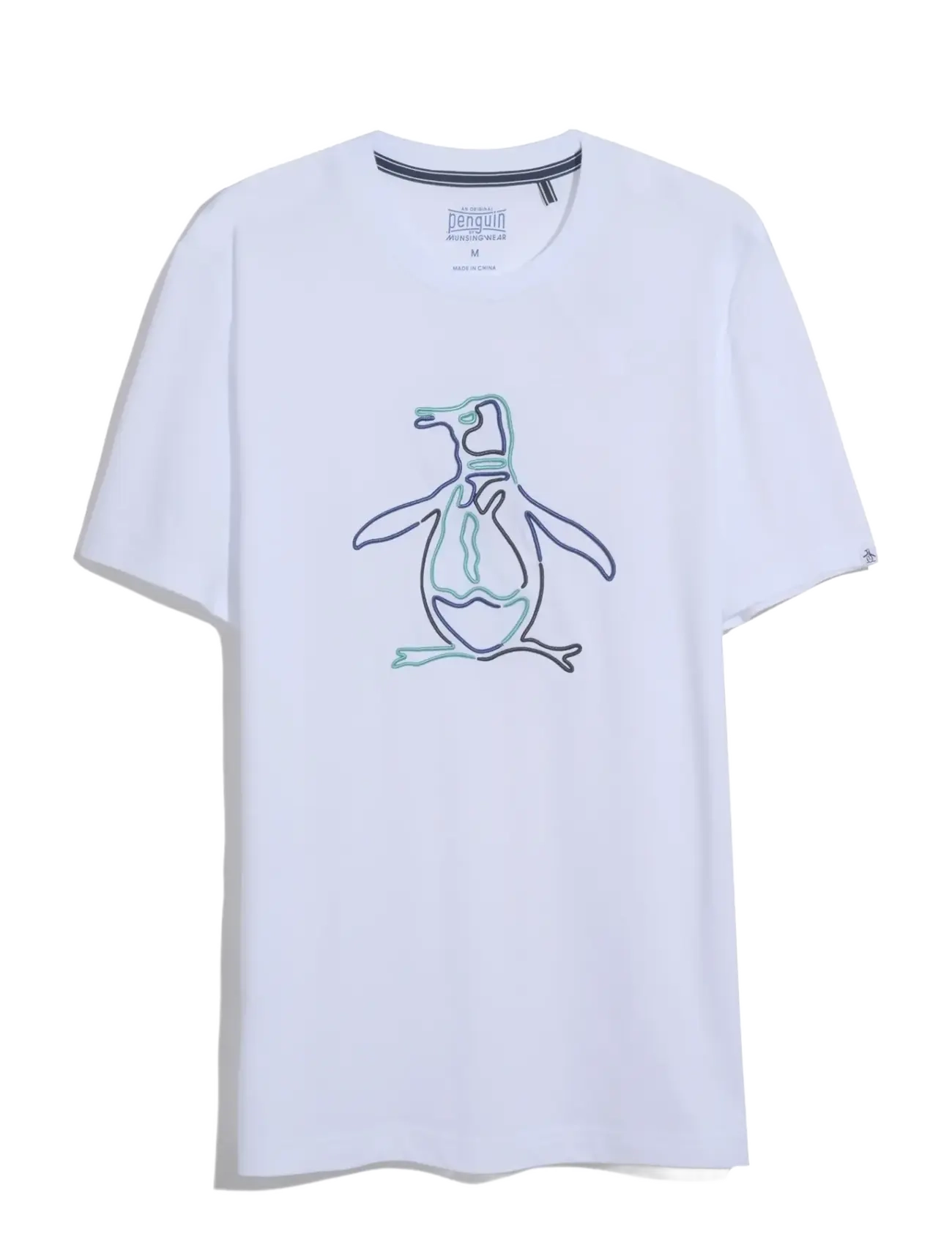 Original Penguin JRSY GRPHC OUTLINE P TEE - Riided - BRIGHT WHITE / white