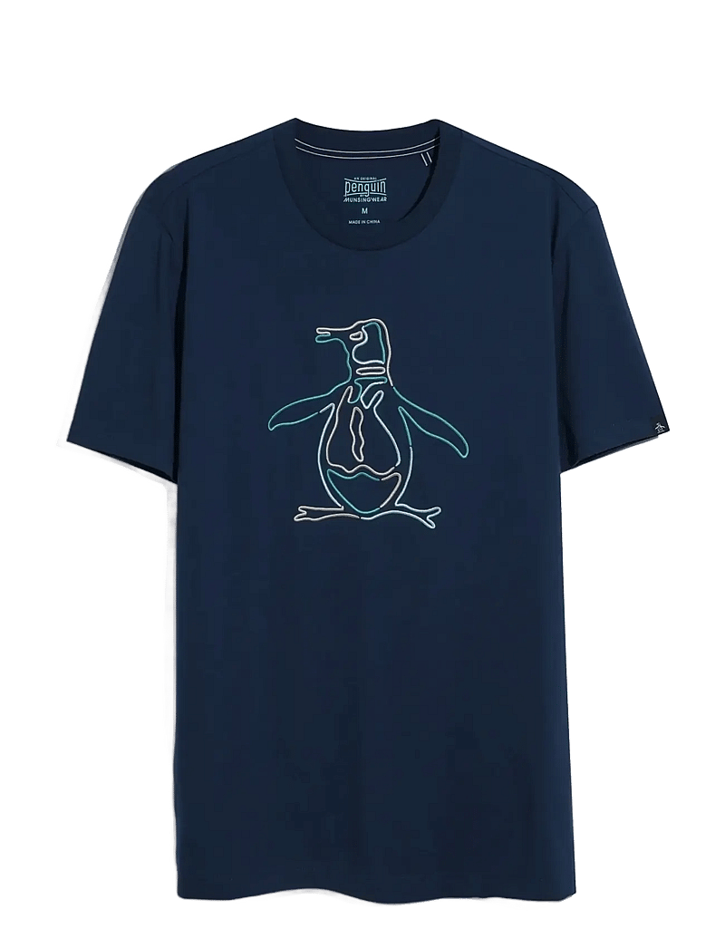 Original Penguin - JRSY GRPHC OUTLINE P TEE - lühikeste varrukatega t-särgid - sargasso sea - 1