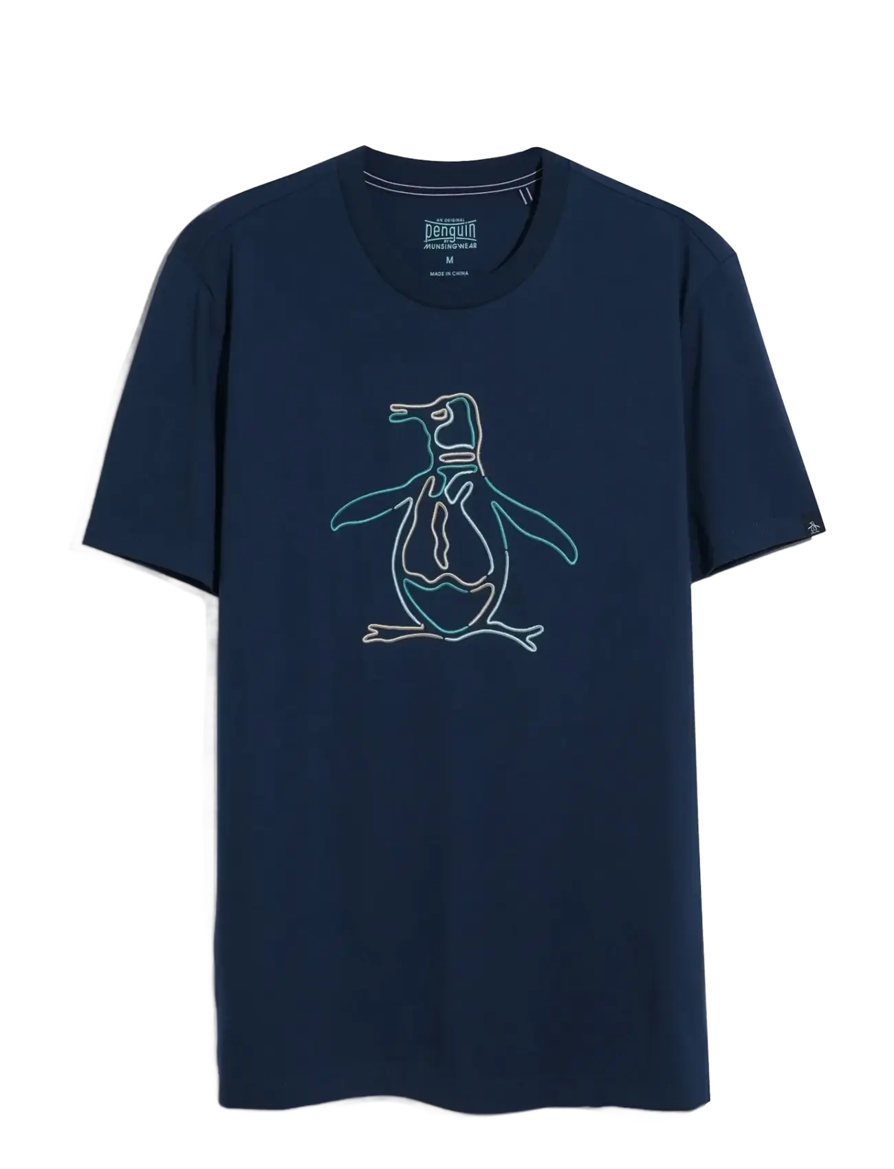 Original Penguin JRSY GRPHC OUTLINE P TEE - Riided - SARGASSO SEA / navy
