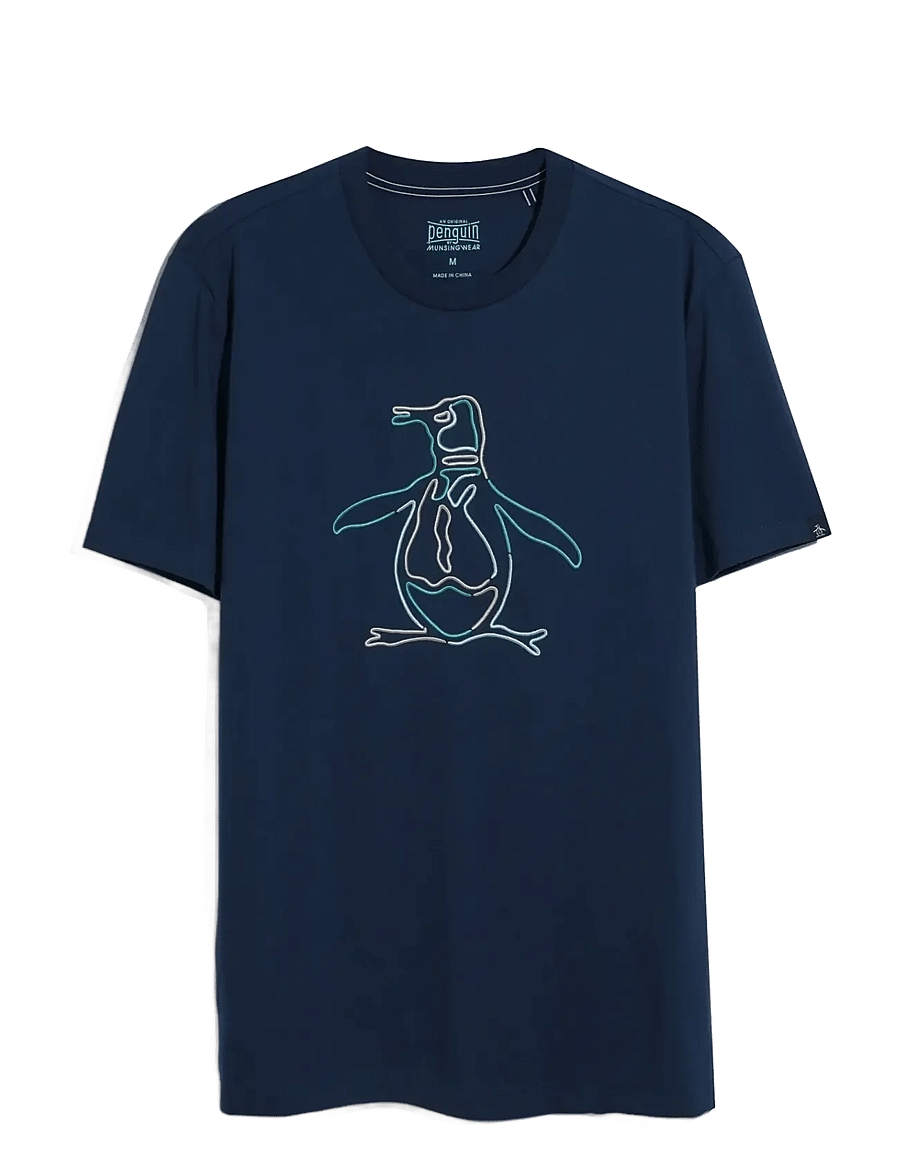 Original Penguin - JRSY GRPHC OUTLINE P TEE - kurzärmelig - sargasso sea - 1
