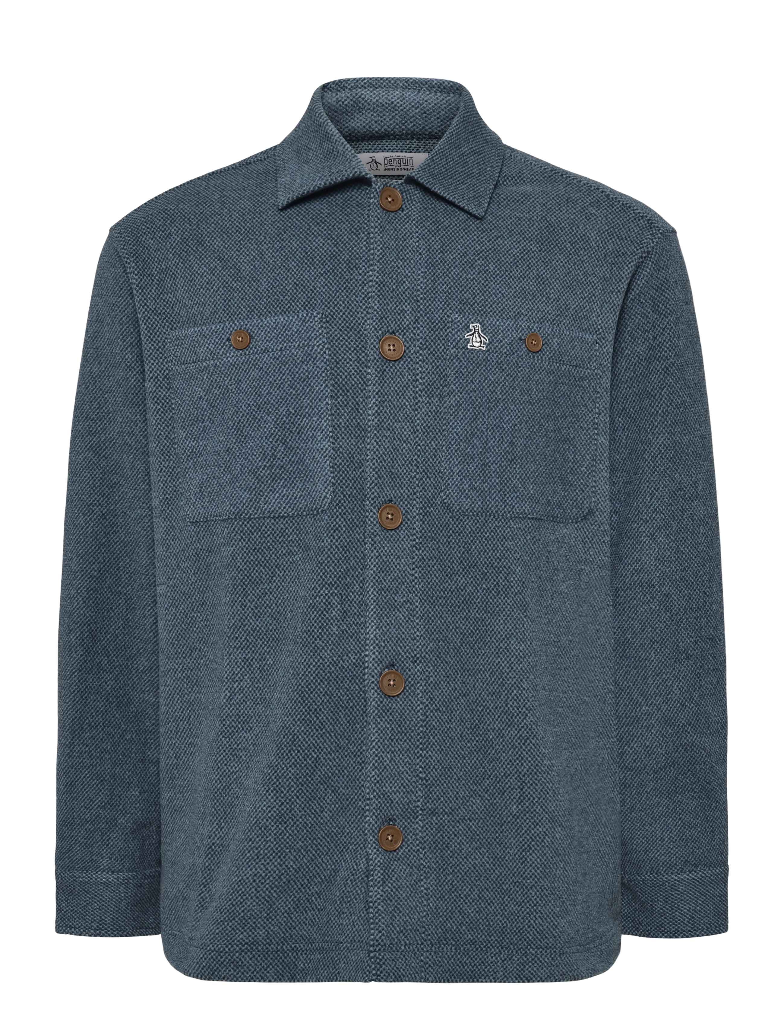 Original Penguin - FLEECE LS BTTN FRNT - herbstjacken - sargasso sea - 1