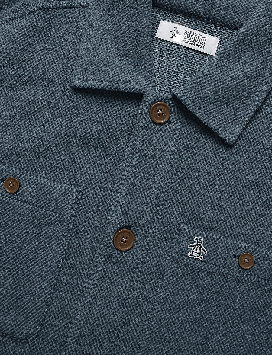 Original Penguin - FLEECE LS BTTN FRNT - herbstjacken - sargasso sea - 4