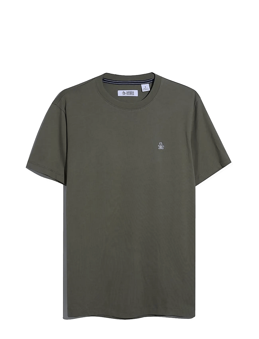 Original Penguin - CONT PIN POINT SML S - kurzärmelige t-shirts - dusty olive - 1
