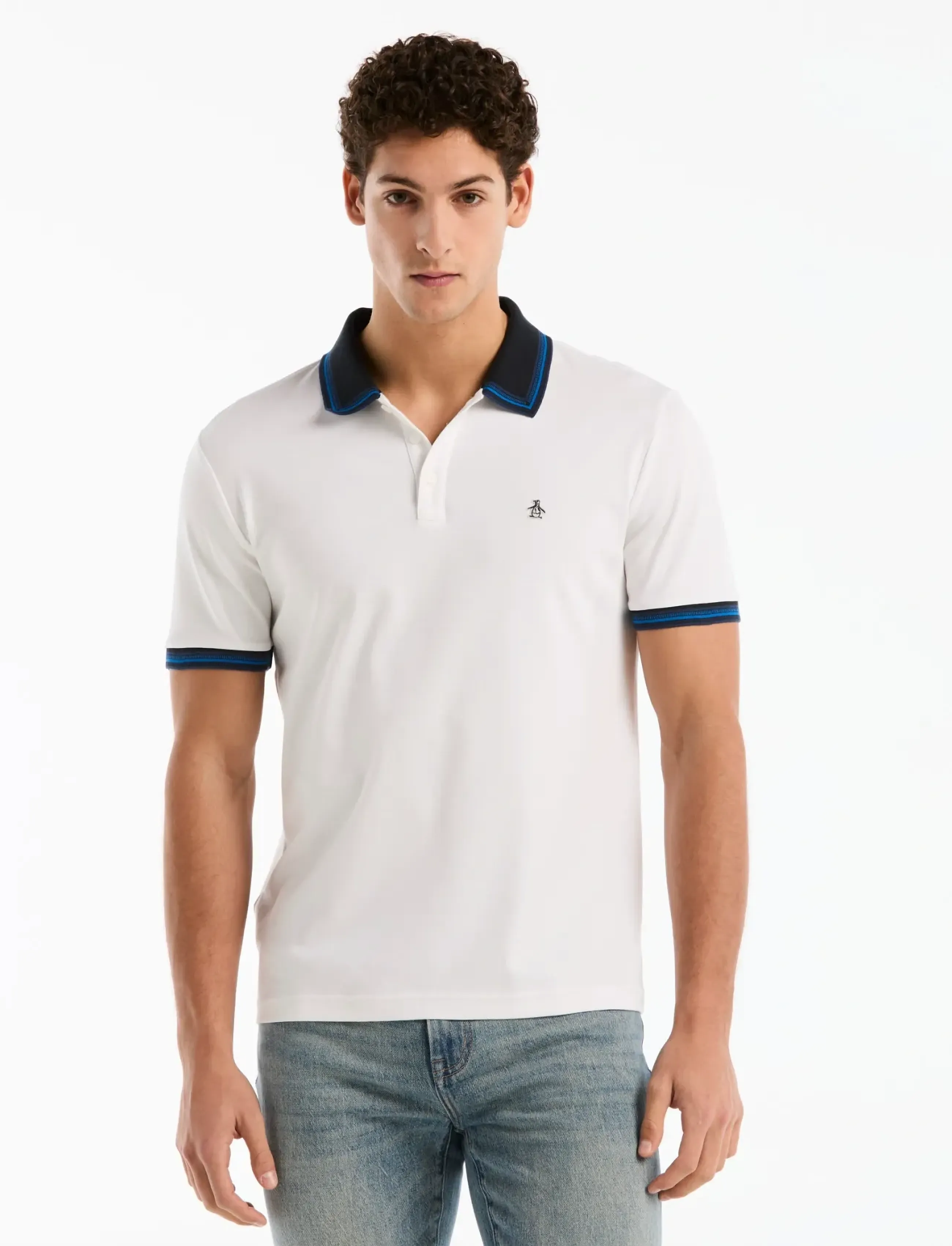 Original Penguin Cttn Intrlk Polo Nvl, XXL, White, Poloer > Kortærmede, Herre