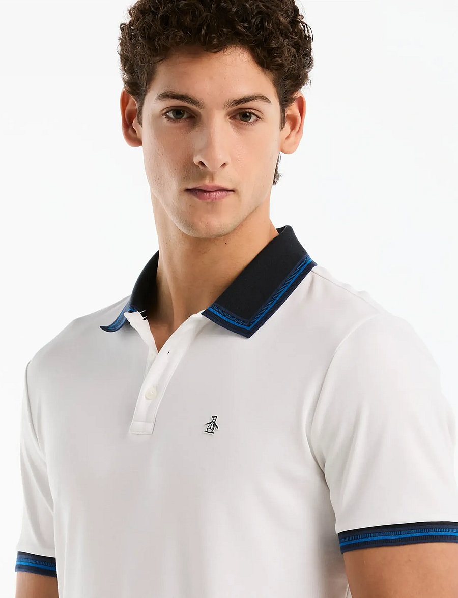Original Penguin - CTTN INTRLK POLO NVL - lühikeste varrukatega polod - bright white - 4