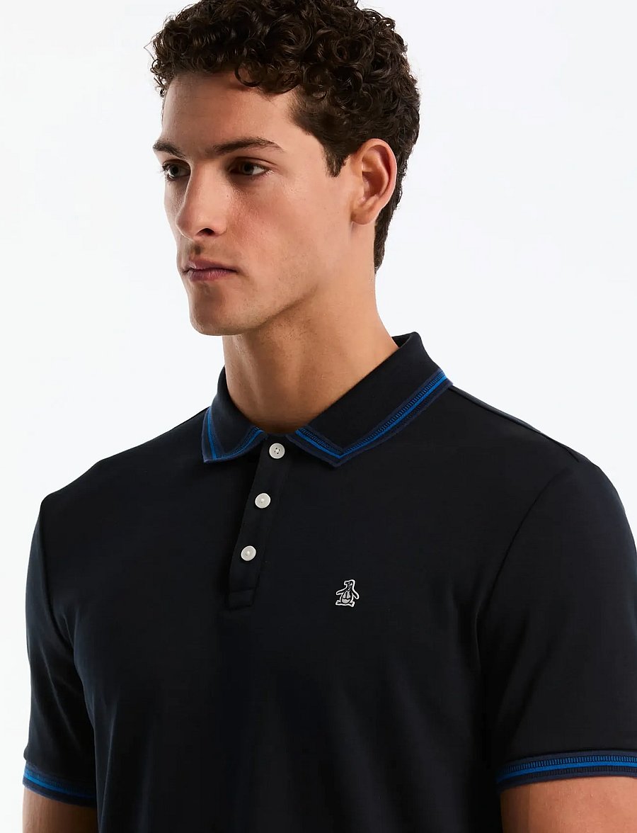 Original Penguin - CTTN INTRLK POLO NVL - lühikeste varrukatega polod - dark sapphire - 3