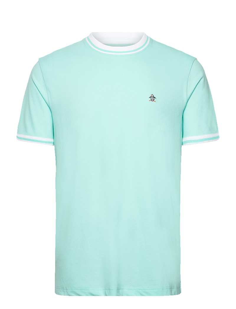 Original Penguin - ORG PIQ TEE RIBBED T - kortærmede t-shirts - blue tint - 0