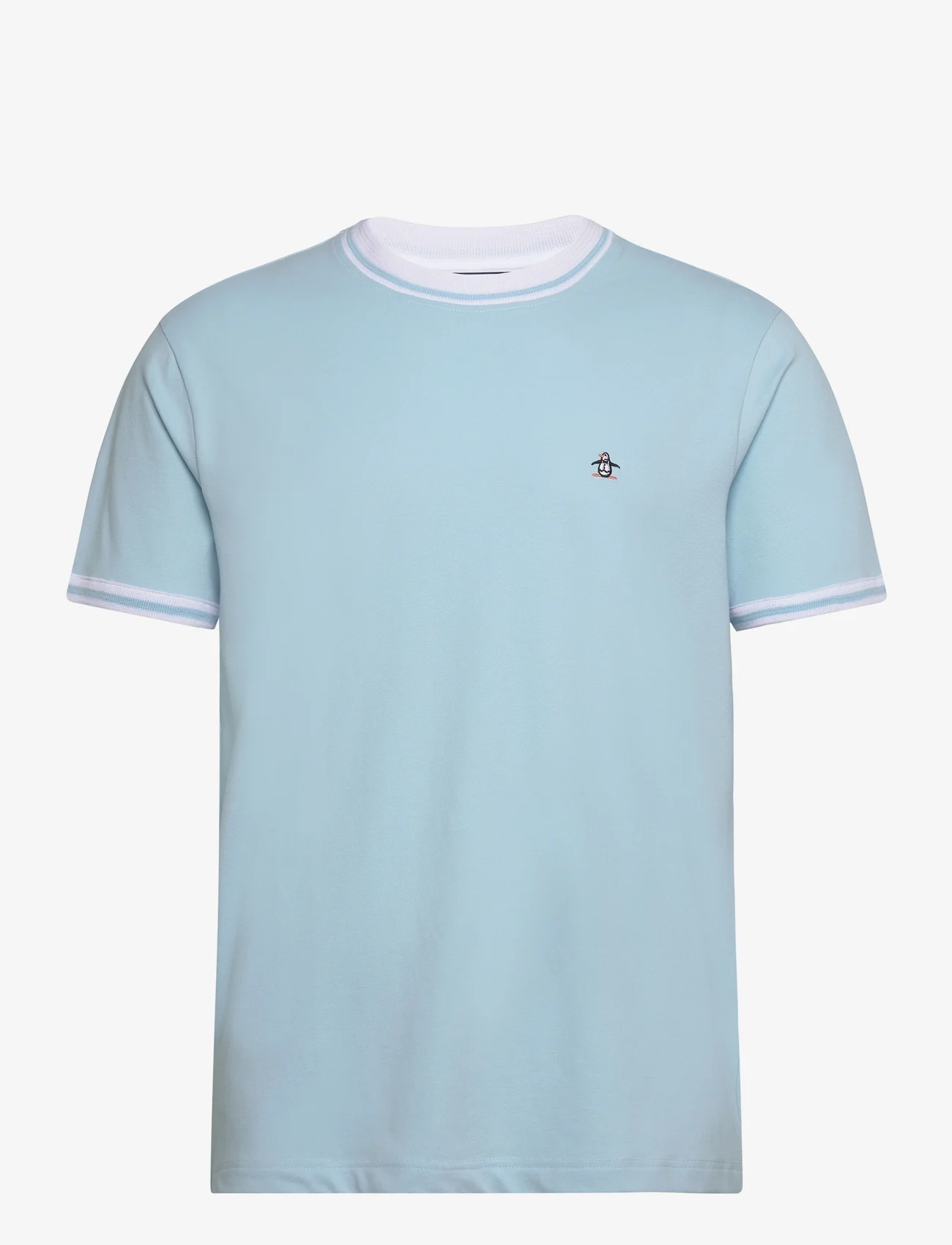 Original Penguin - ORG PIQ TEE RIBBED T - kortærmede t-shirts - cool blue - 0