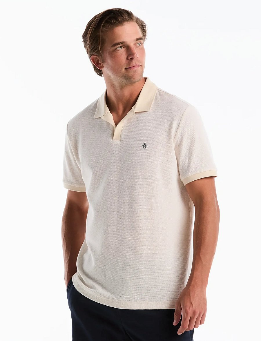 Original Penguin - CTTN JQRD HONEYCOMB POLO TOP - dzianinowe bluzki polo - birch - 0