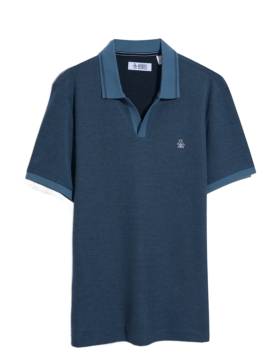 Original Penguin - CTTN JQRD HONEYCOMB POLO TOP - knitted polos - copen blue - 1