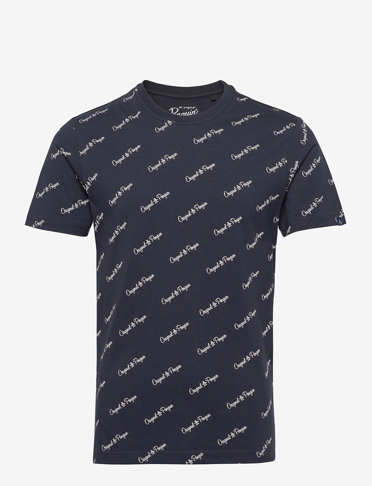 Original Penguin - SS SCRIPT LOGO AOP T - dark sapphire - 0