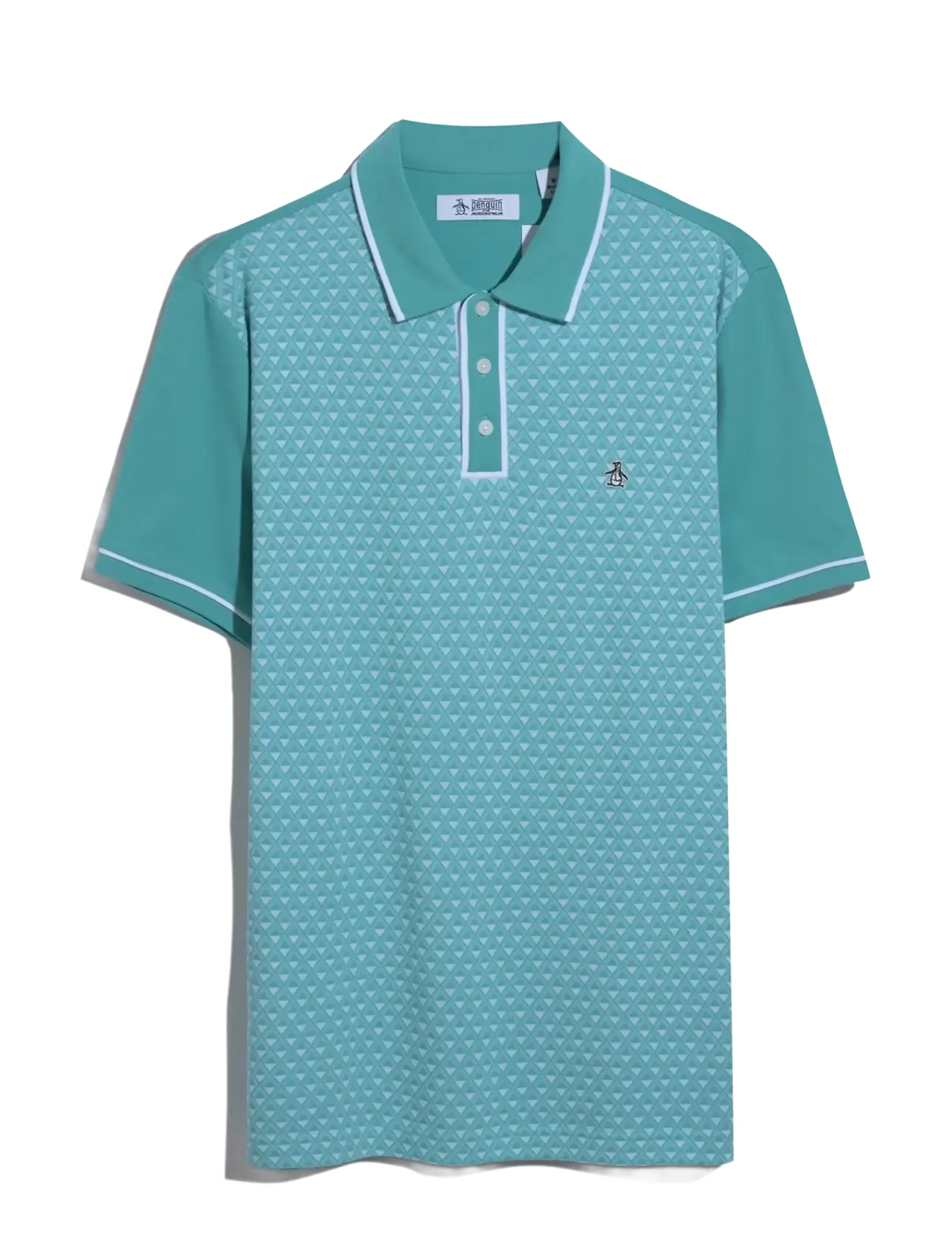 Original Penguin DIAMOND JQRD FRNT IN POLO - Riided - AQUARELLE / white