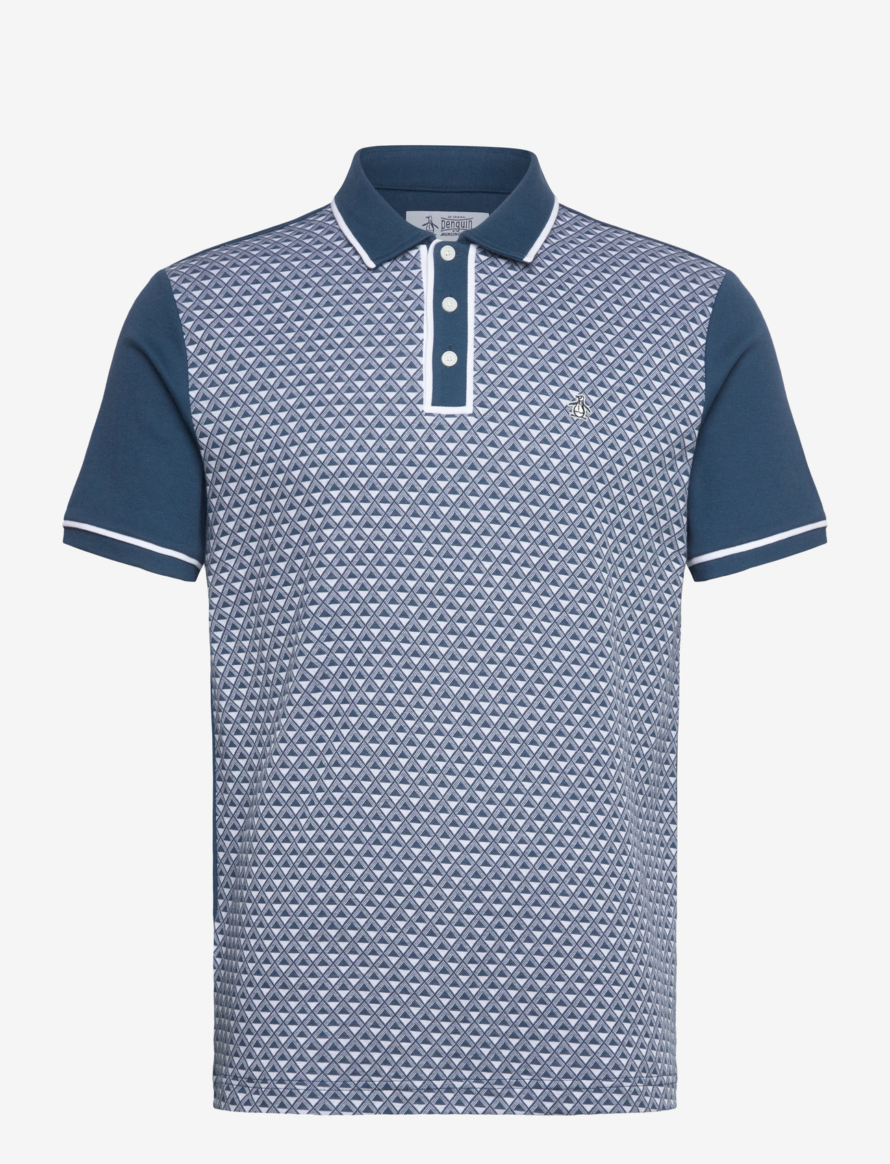 Original Penguin - DIAMOND JQRD FRNT IN - short-sleeved polos - blue wing teal - 0