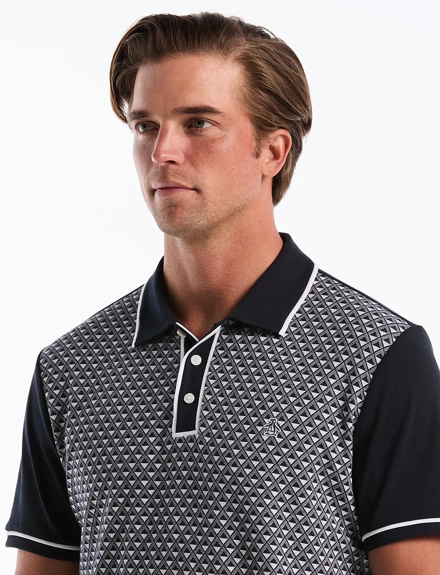Original Penguin - DIAMOND JQRD FRNT IN POLO - kurzärmelig - dark sapphire - 3