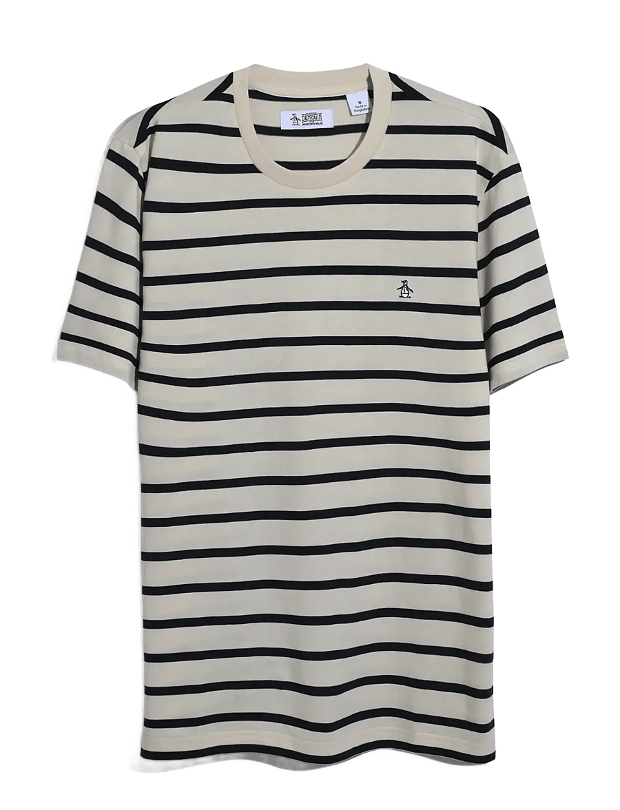 Original Penguin - ORG JRSY BRETON TEE - kurzärmelig - birch - 1